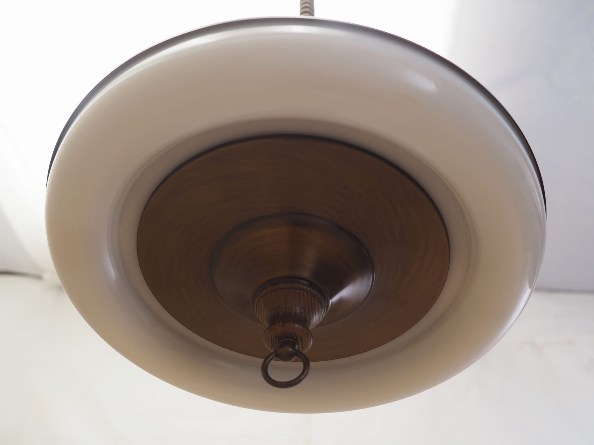 Vintage Pendant Lamp Metal Plastic White 1980s
