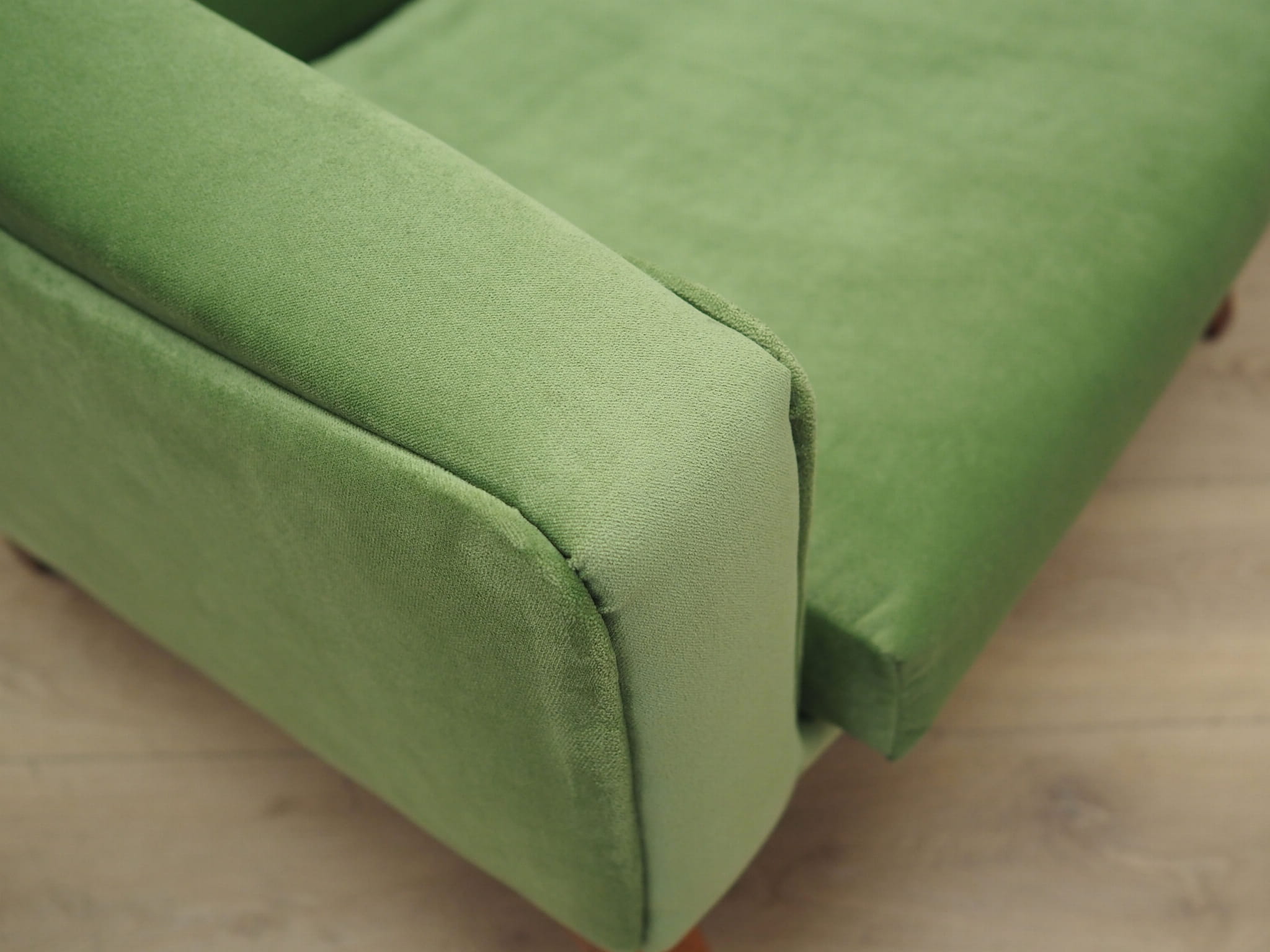 Vintage armchair velvet wood green 1970s