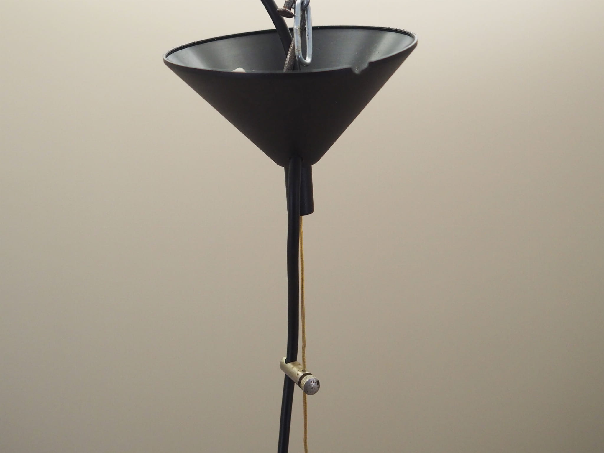 Vintage pendant lamp glass plastic grey 1970s
