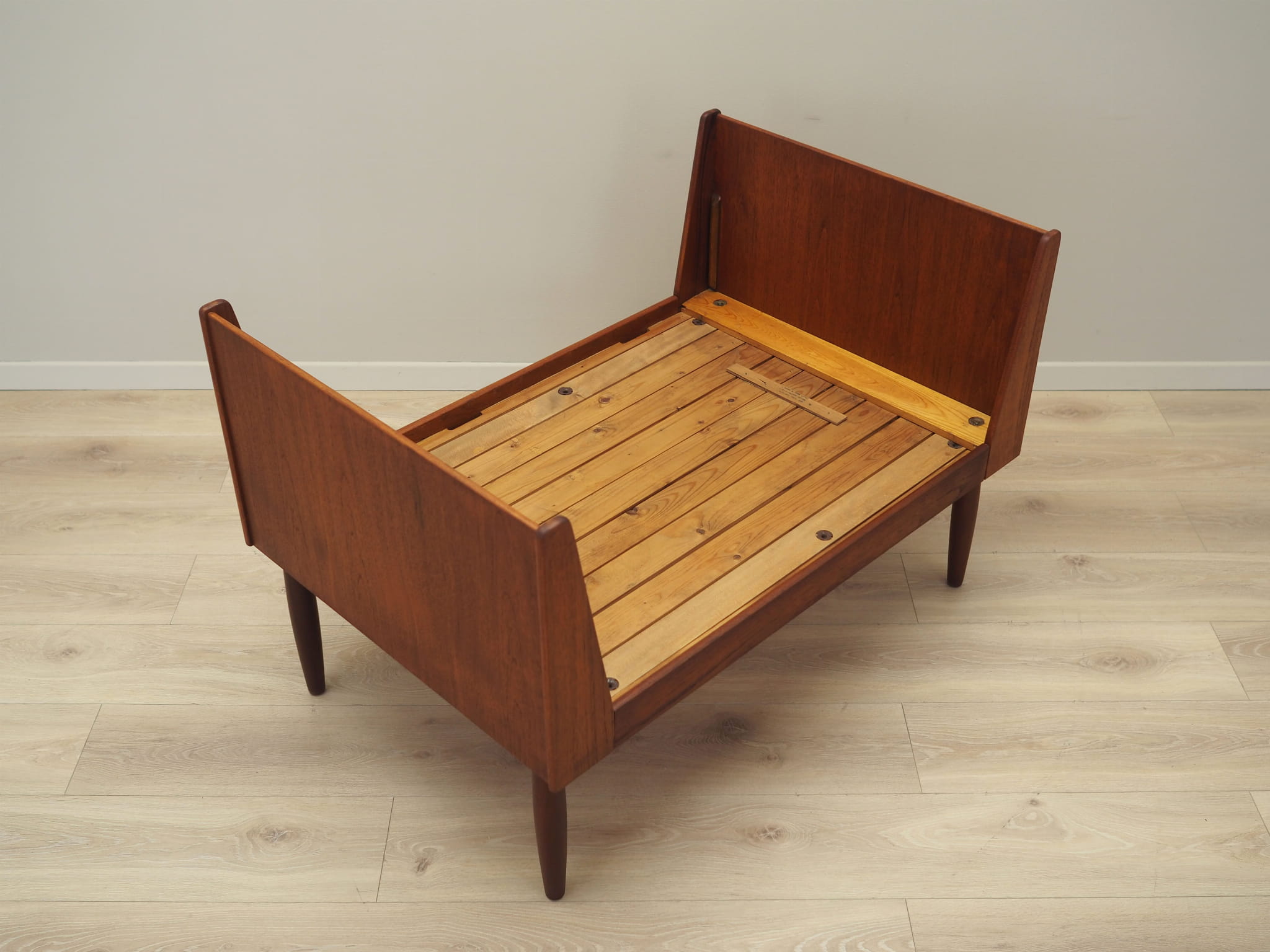 Vintage Bed Teak Wood Brown 1970s