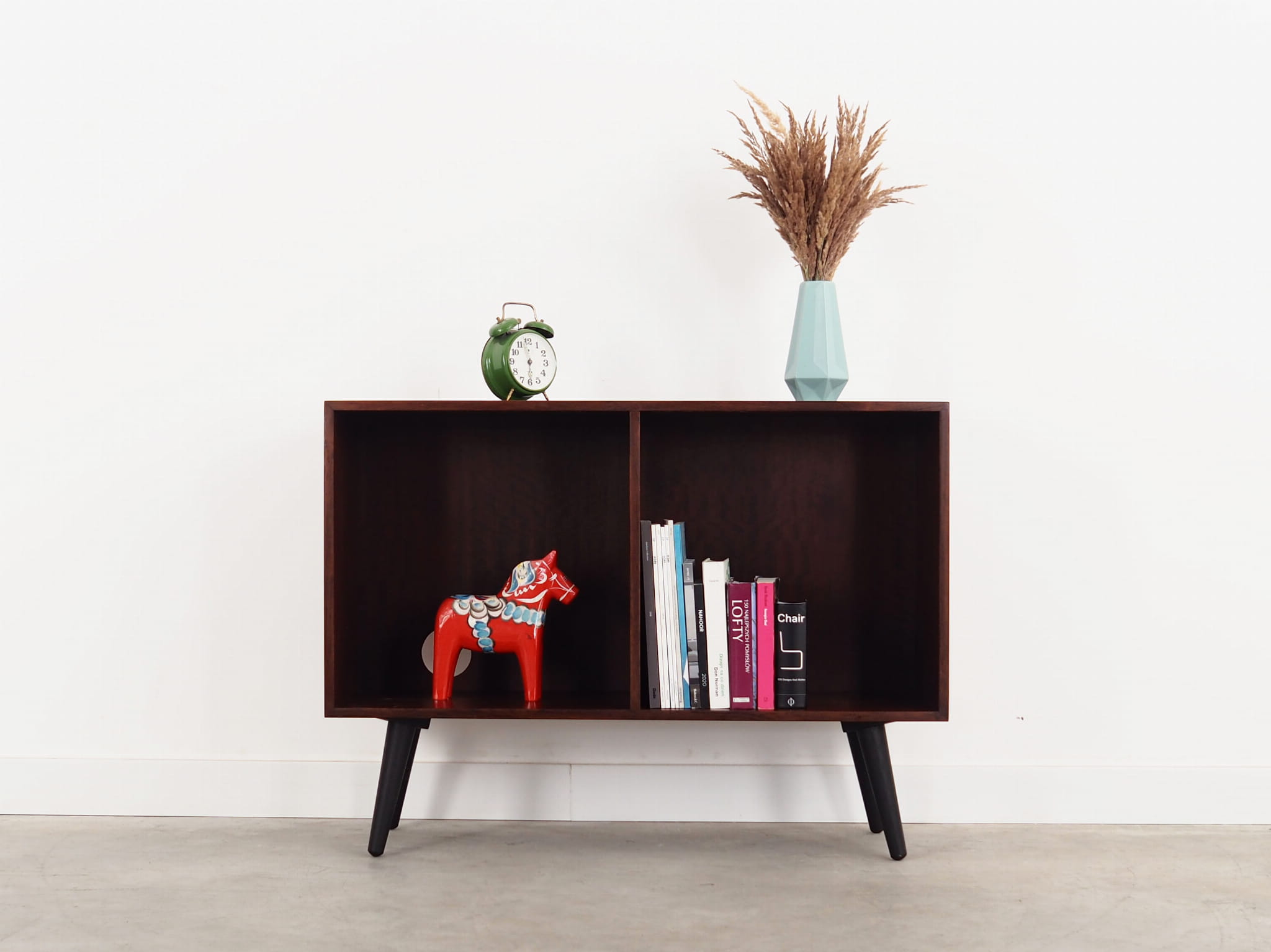 Vintage bookshelf mahogany brown 1970s