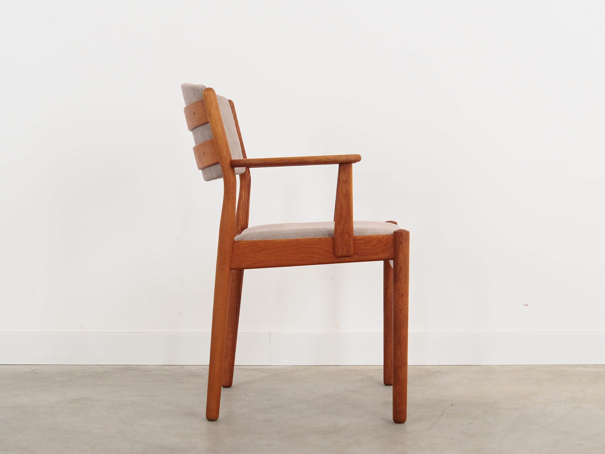 Vintage chair wood textile gray 1960s