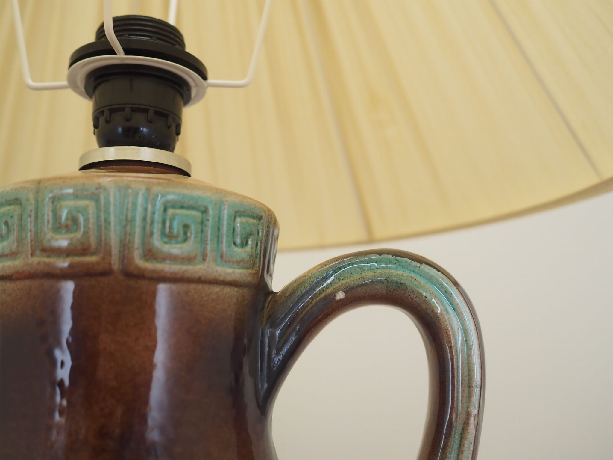 Vintage ceramic lamp, multicolored, 1970s