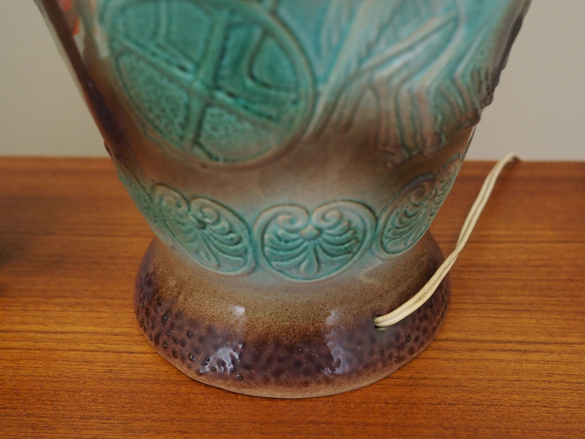 Vintage ceramic lamp, multicolored, 1970s