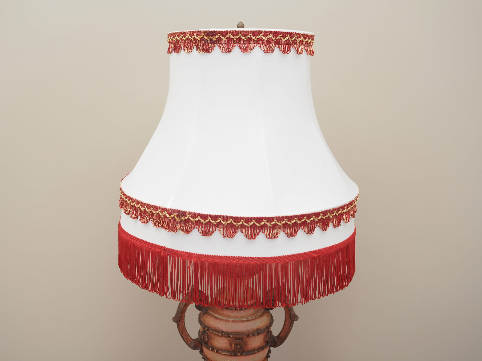 Vintage Table Lamp Ceramic Textile Multicolor 1970s