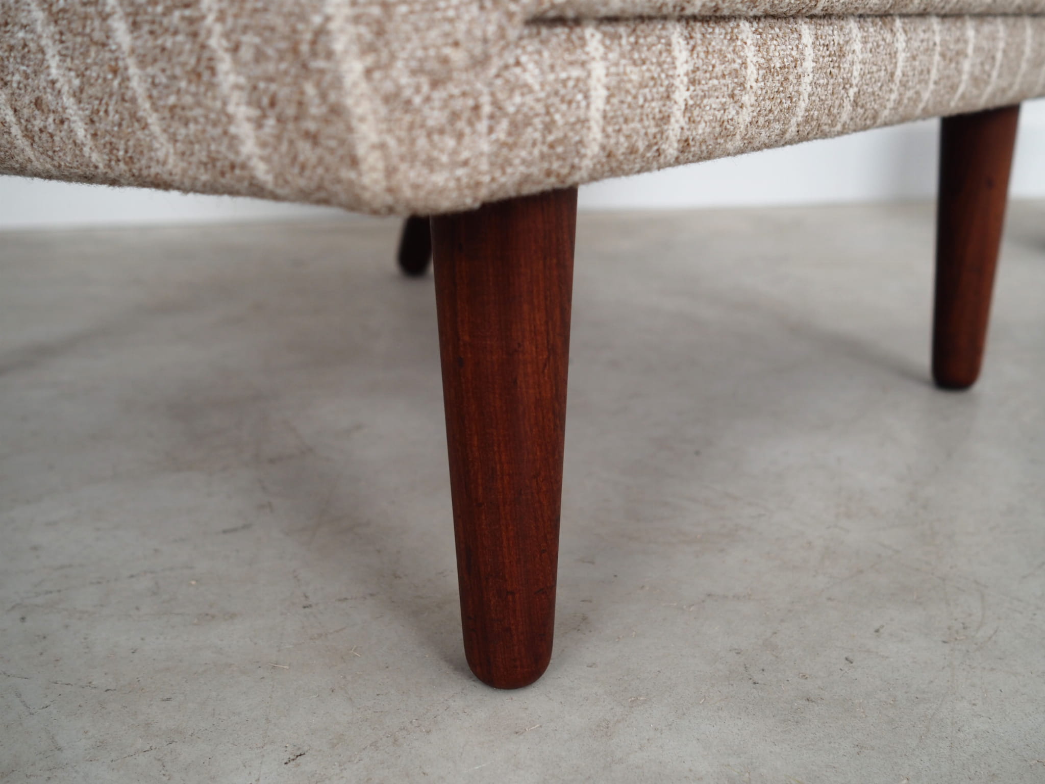 Vintage Chair Teak Wood Textile Grey 1970s