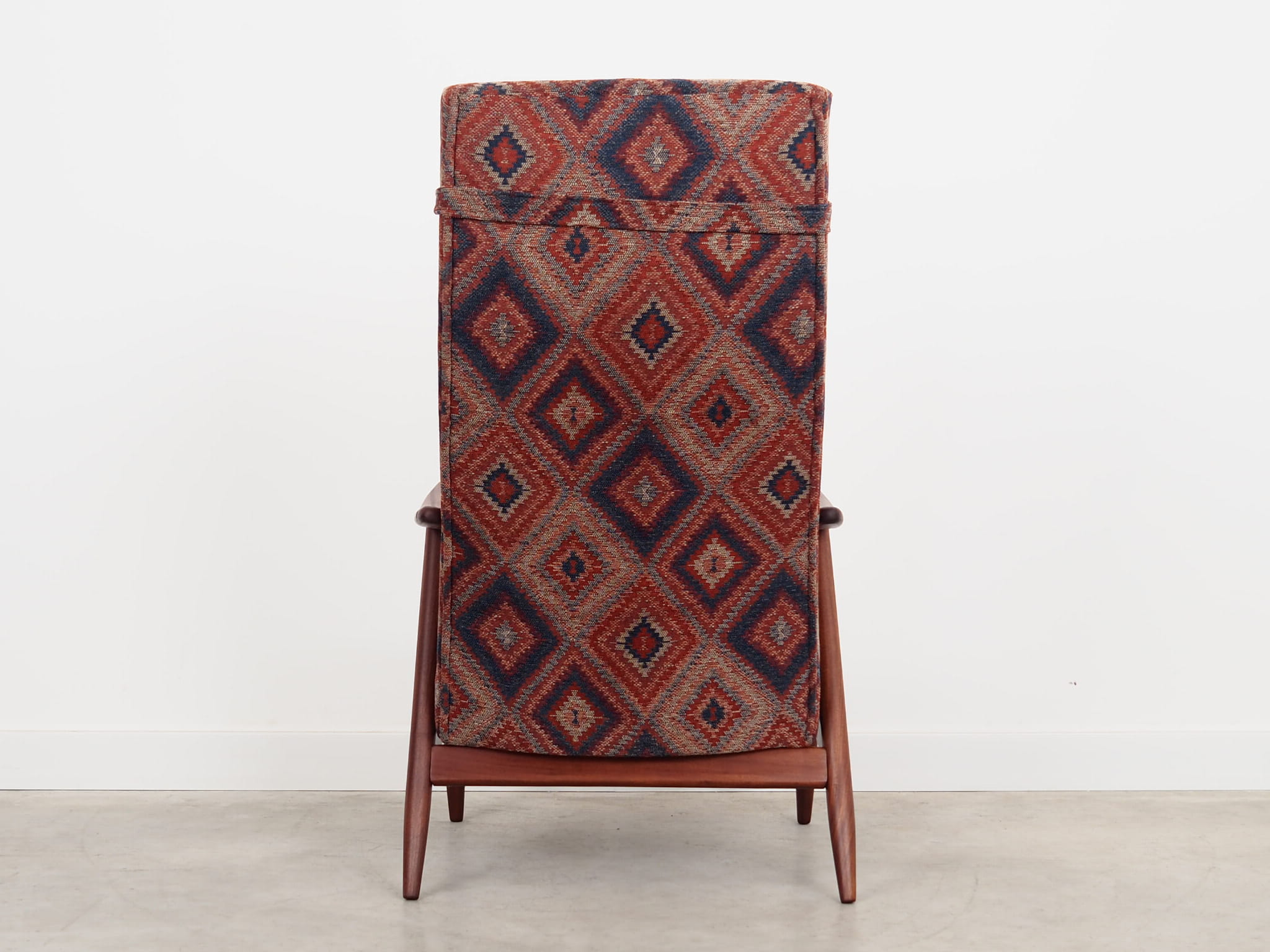 Vintage chair Teak wood Textile Multicolor 1970s 