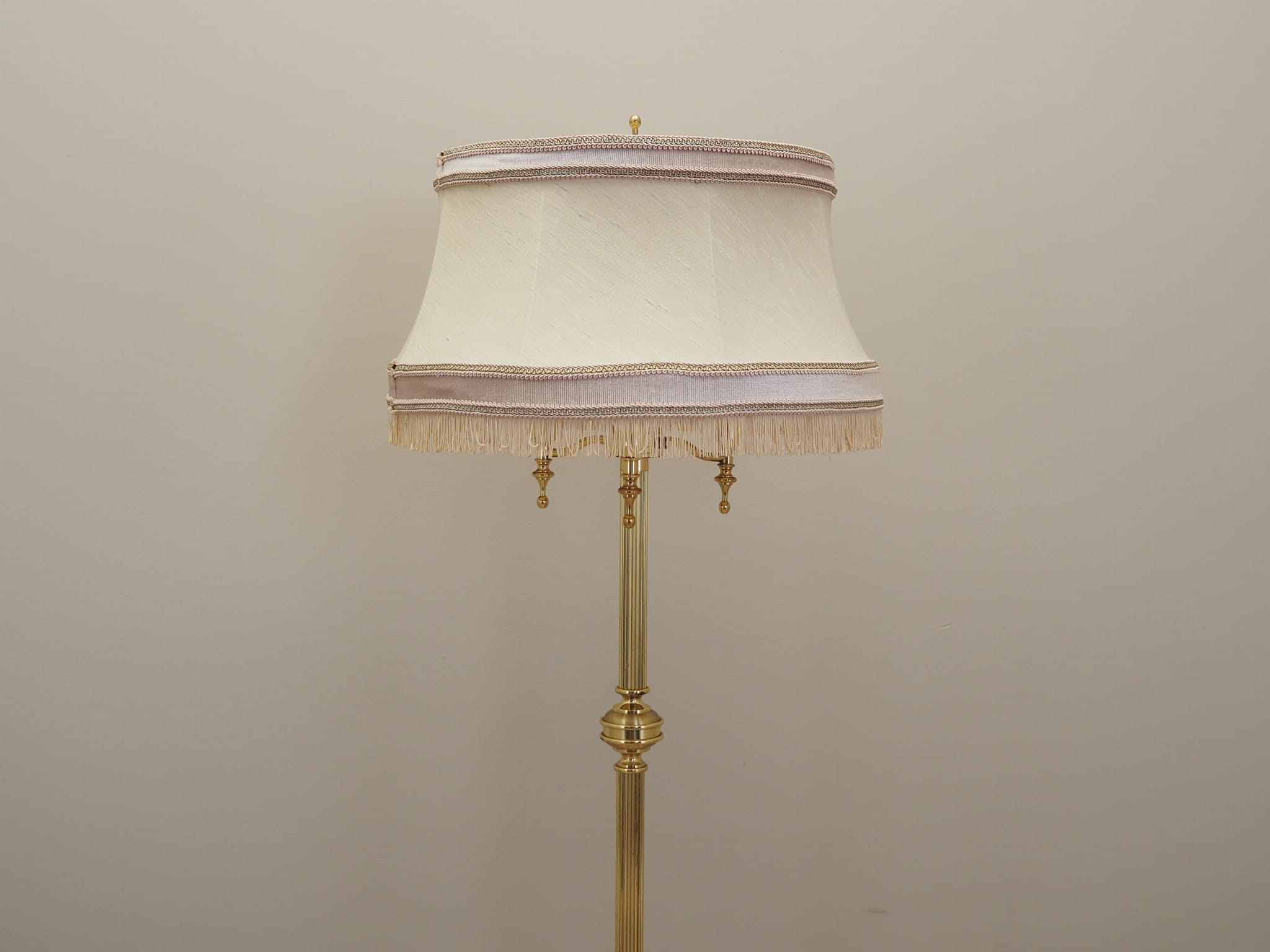 Vintage Floor Lamp Metal Textile Gold 1970s