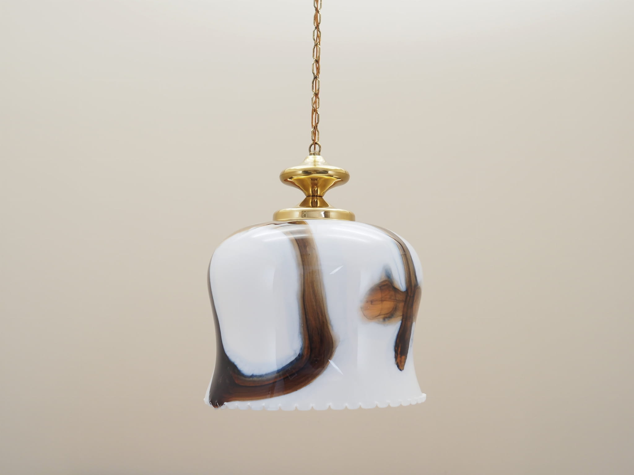 Vintage pendant lamp glass metal multicolor 1970s
