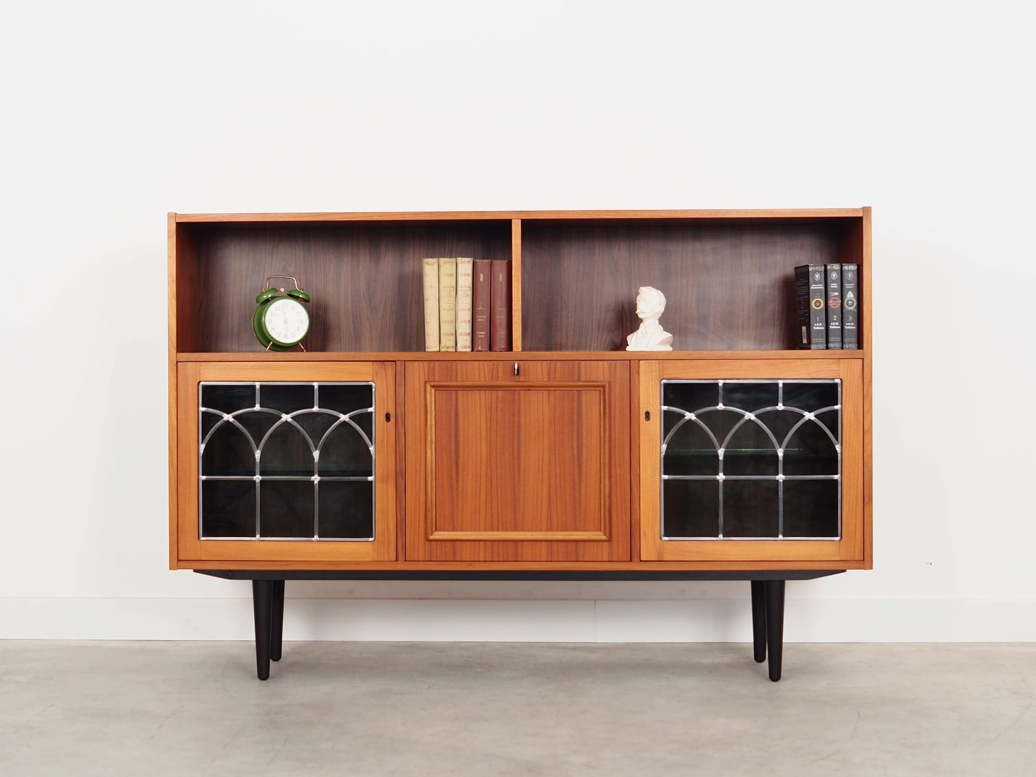 Vintage Bookshelf Wood Brown 1970s