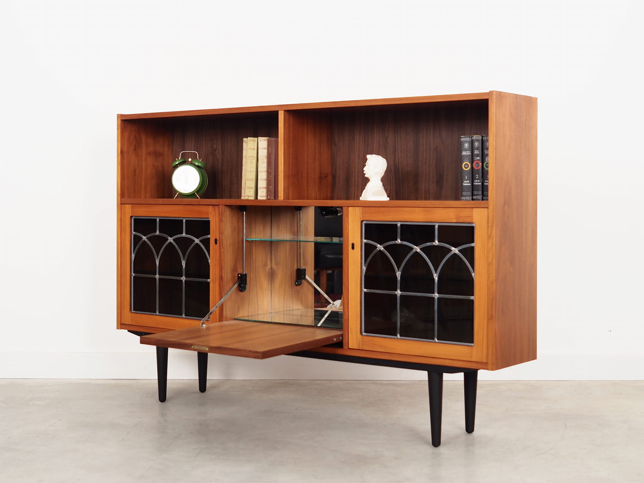 Vintage Bookshelf Wood Brown 1970s