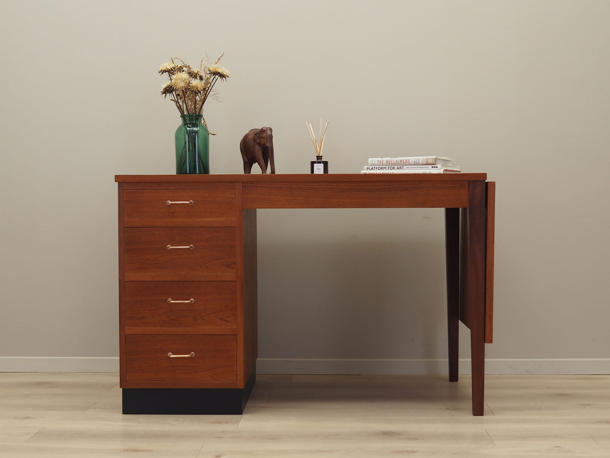 Vintage desk teak brown 1970s