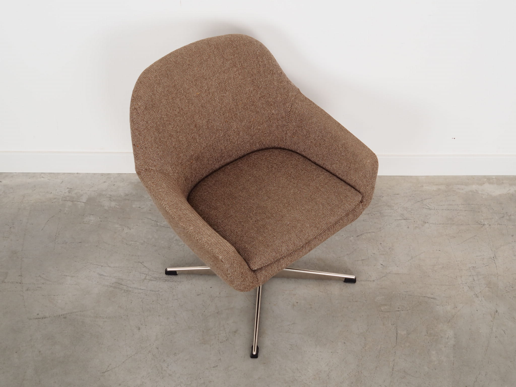Vintage chair metal textile brown 1970s