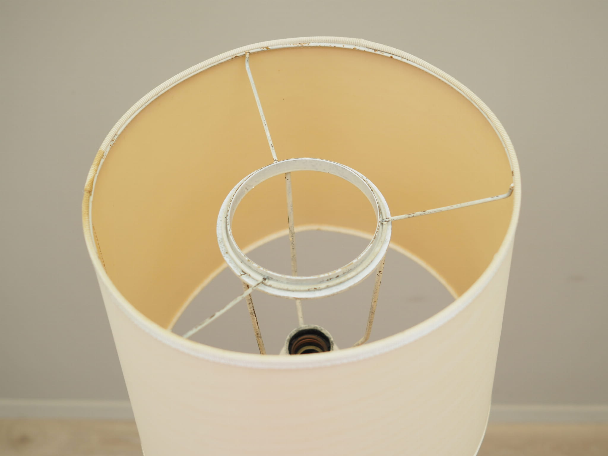Vintage floor lamp metal plastic beige 1970s
