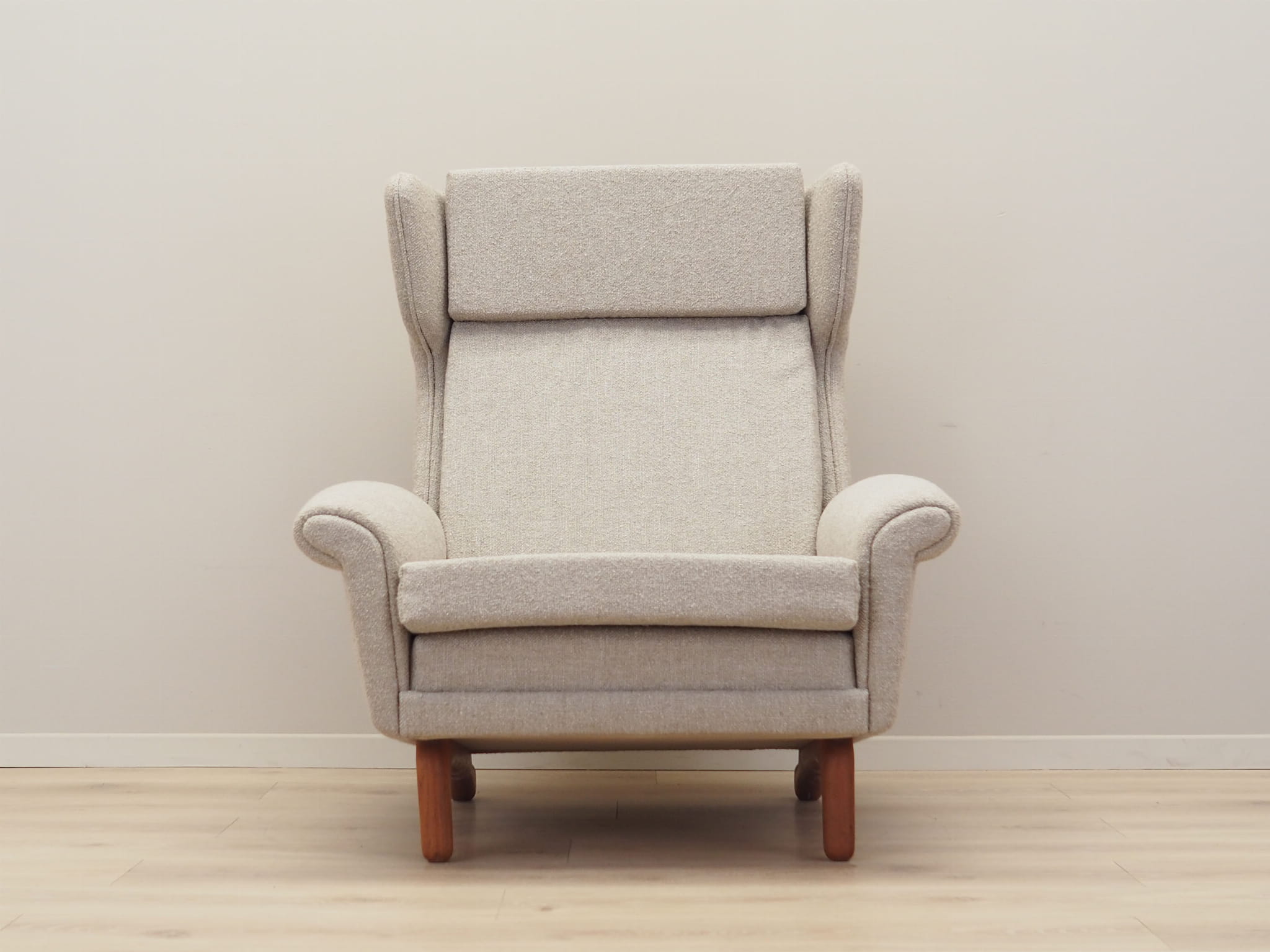 Vintage armchair Teak textile grey 1960s