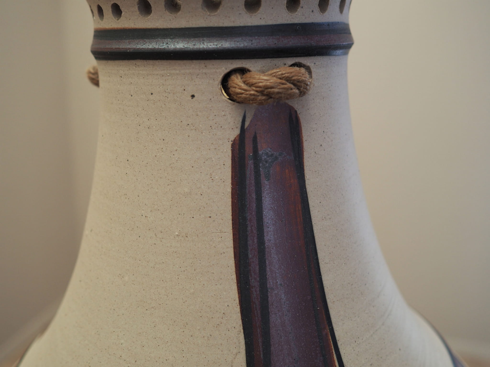 Vintage pendant lamp ceramic grey 1960s