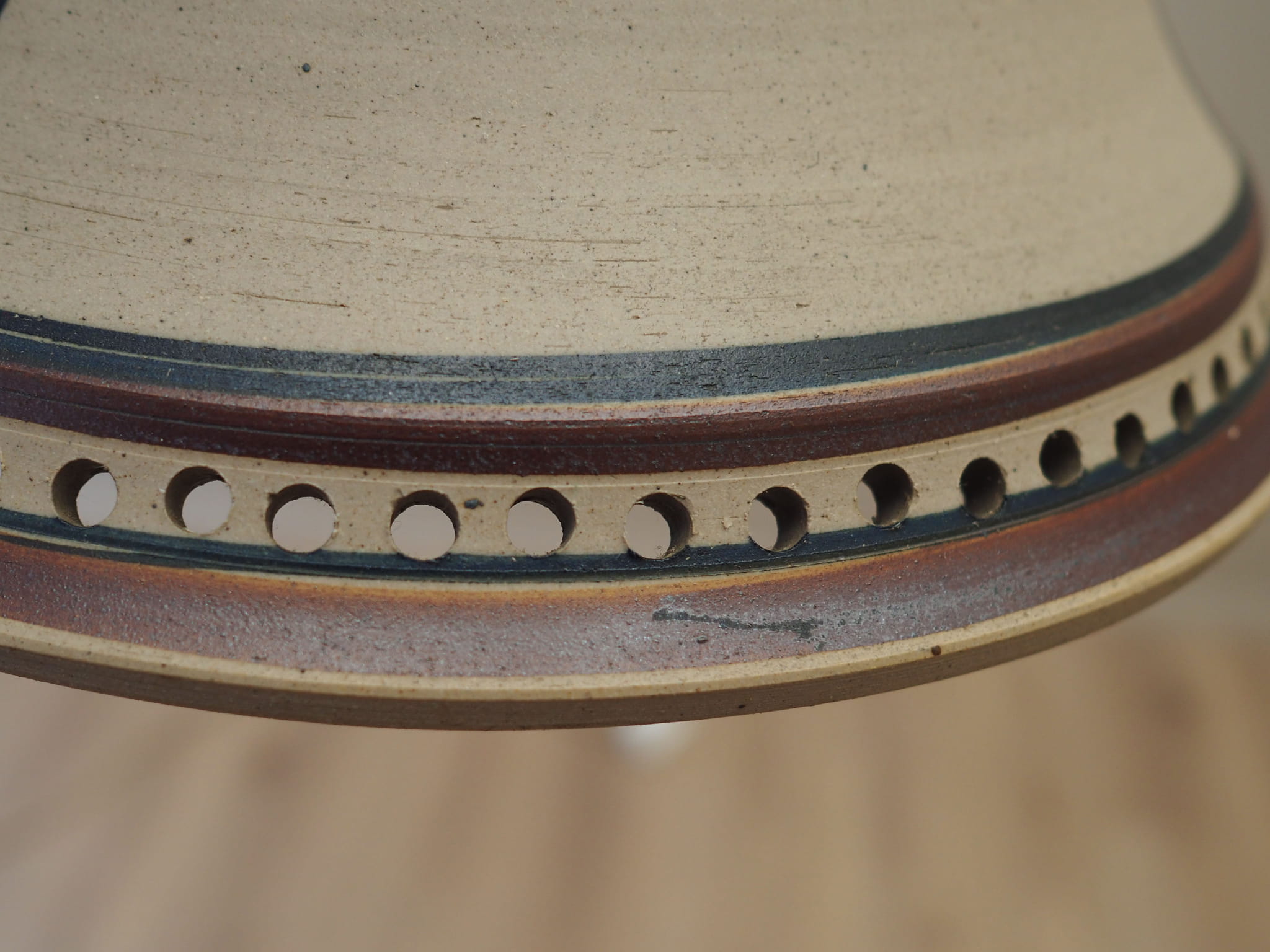 Vintage pendant lamp ceramic grey 1960s