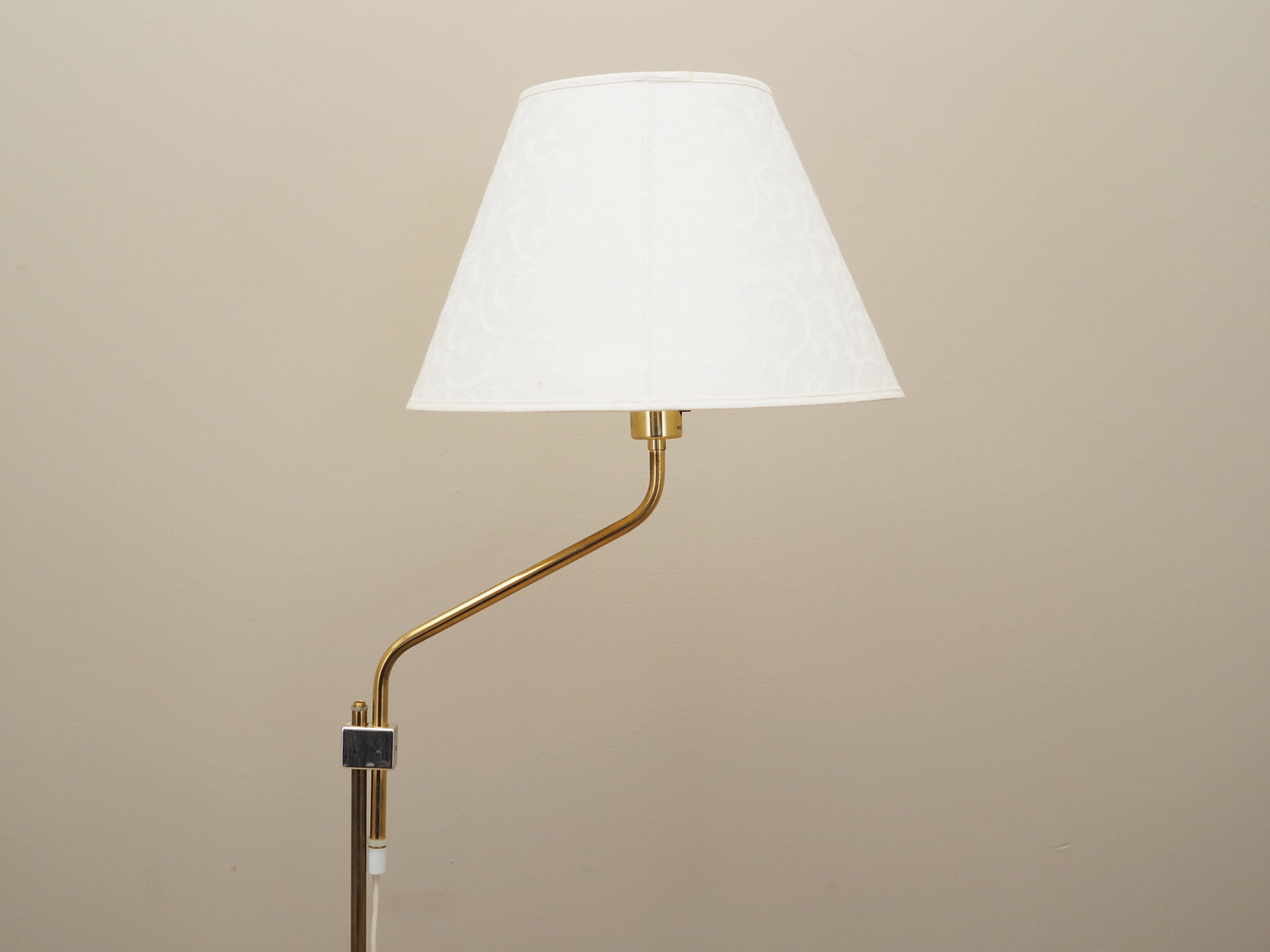 Vintage floor lamp metal textile white 1970s