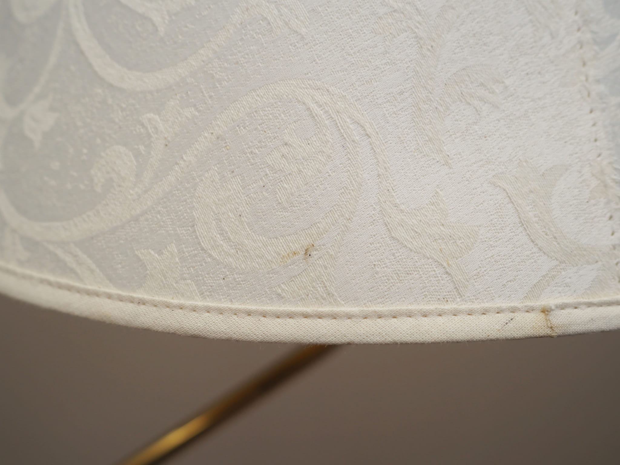 Vintage floor lamp metal textile white 1970s
