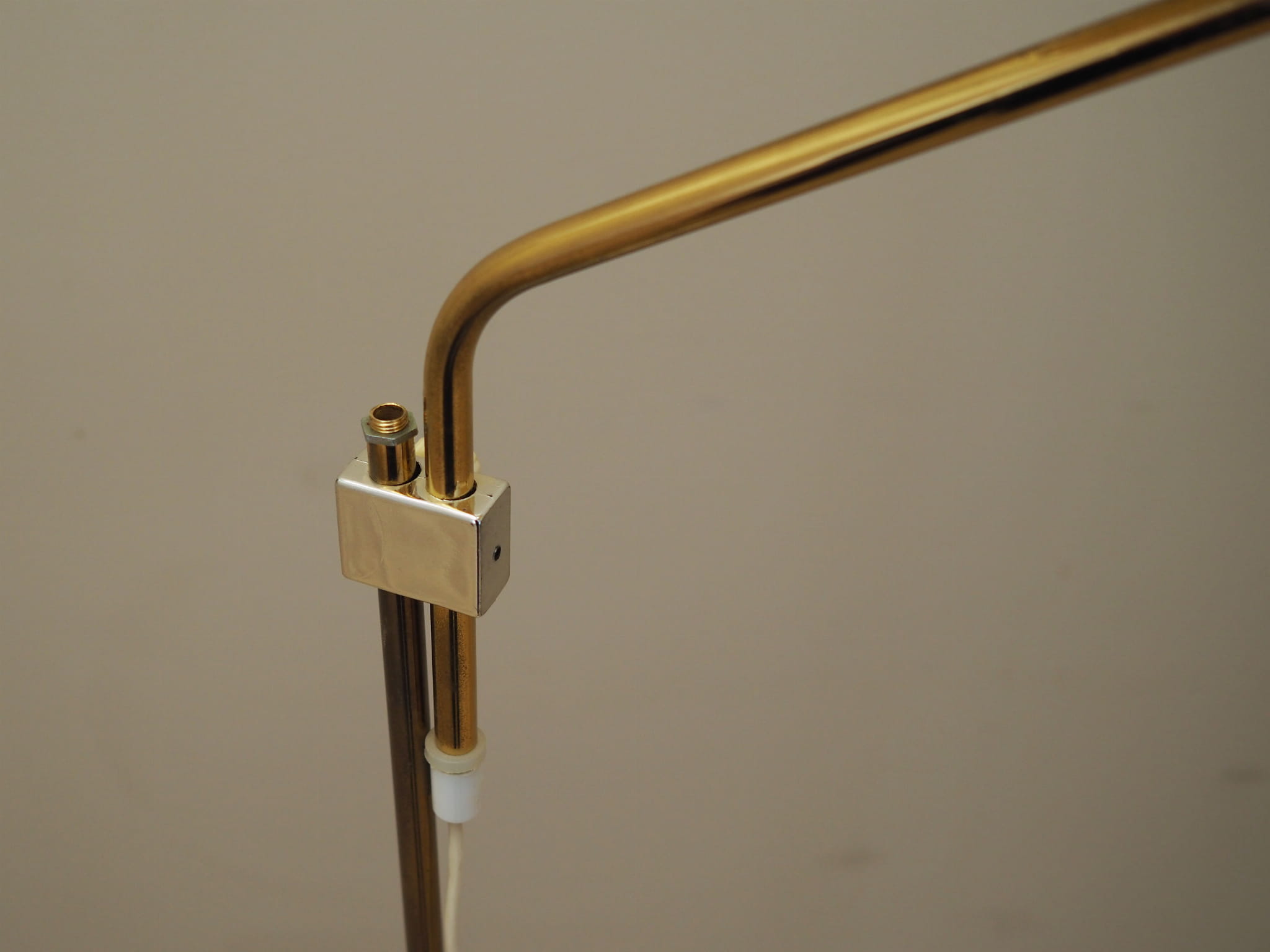 Vintage floor lamp metal textile white 1970s