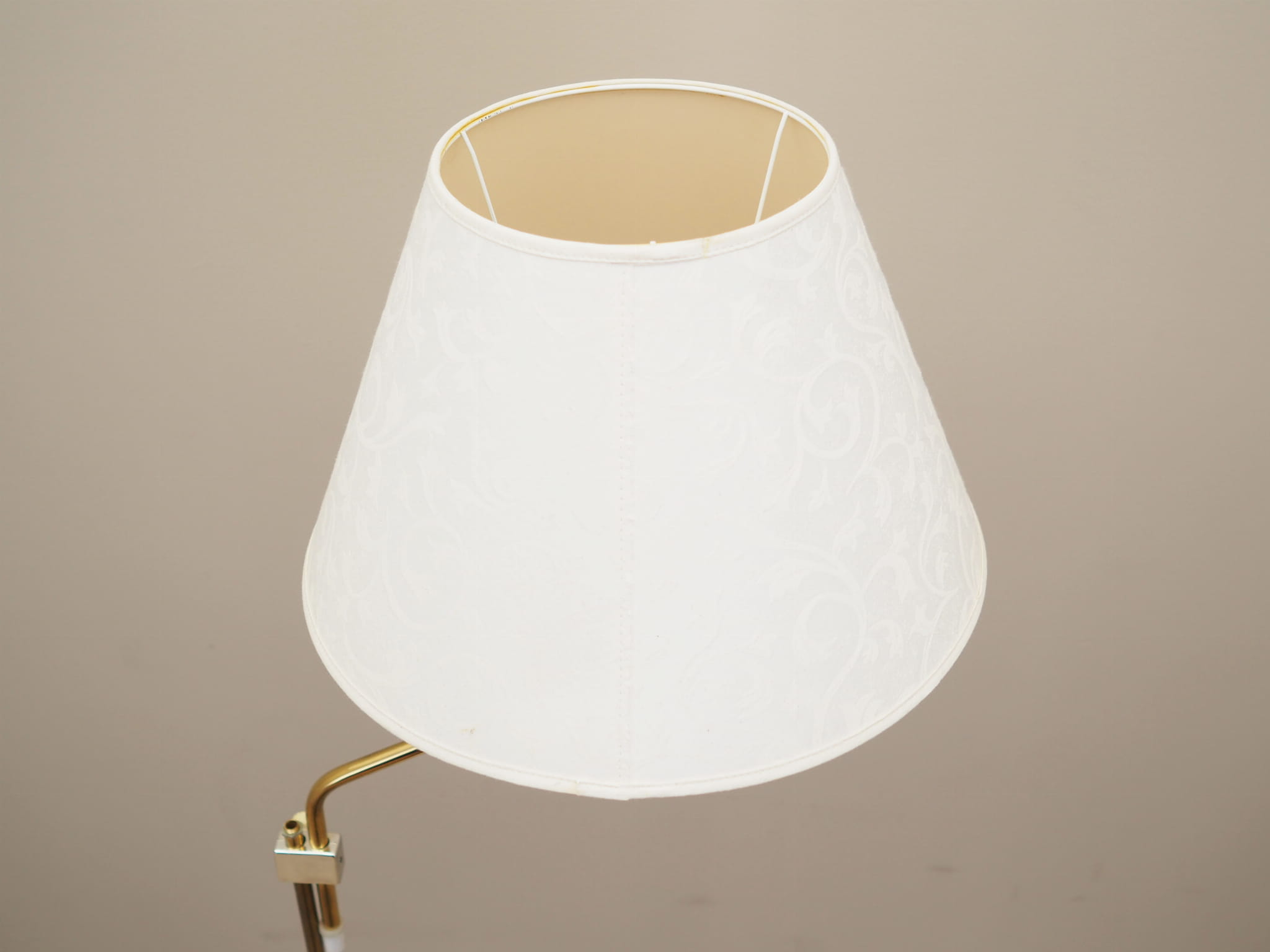 Vintage floor lamp metal textile white 1970s