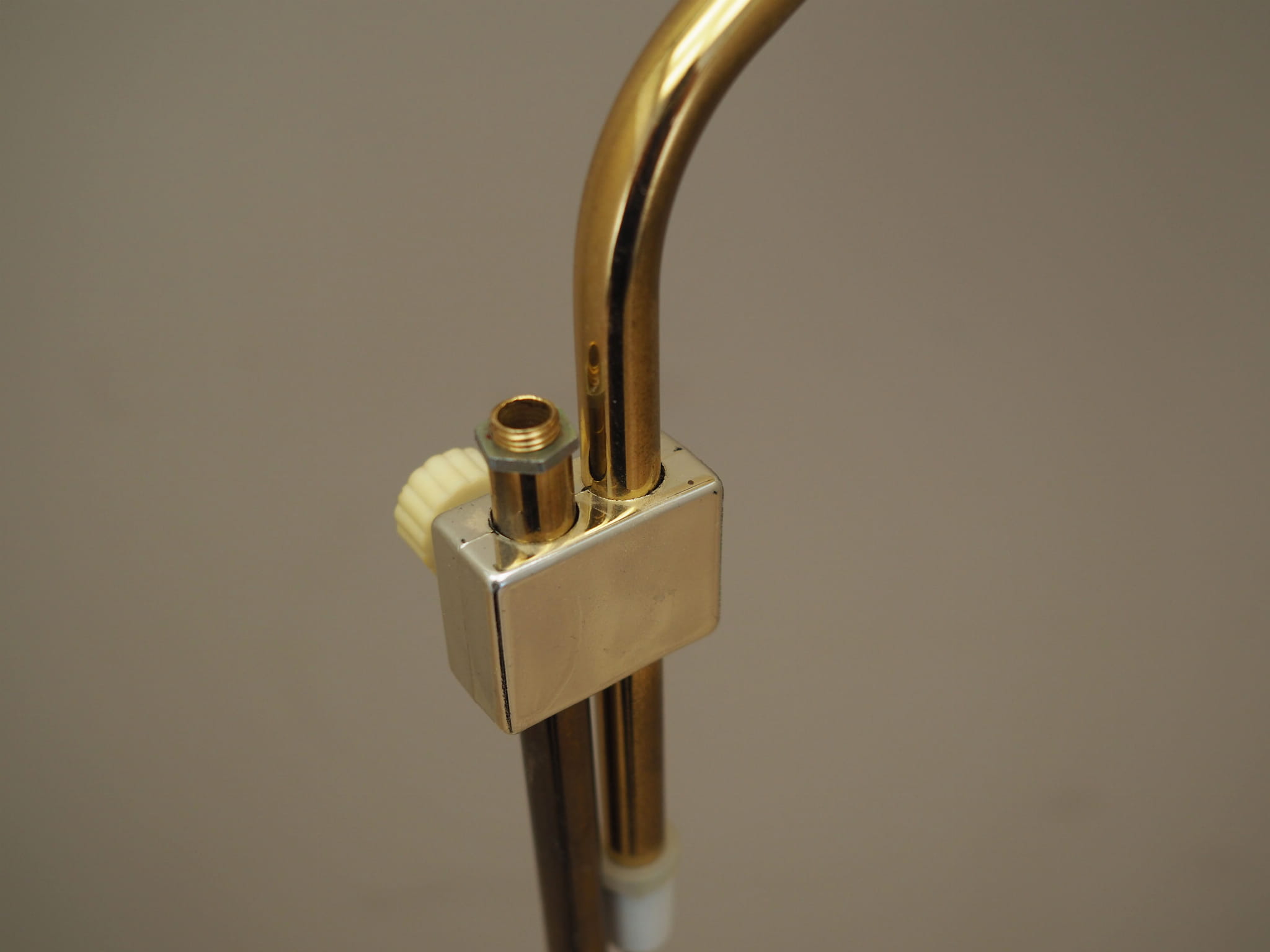 Vintage floor lamp metal textile white 1970s
