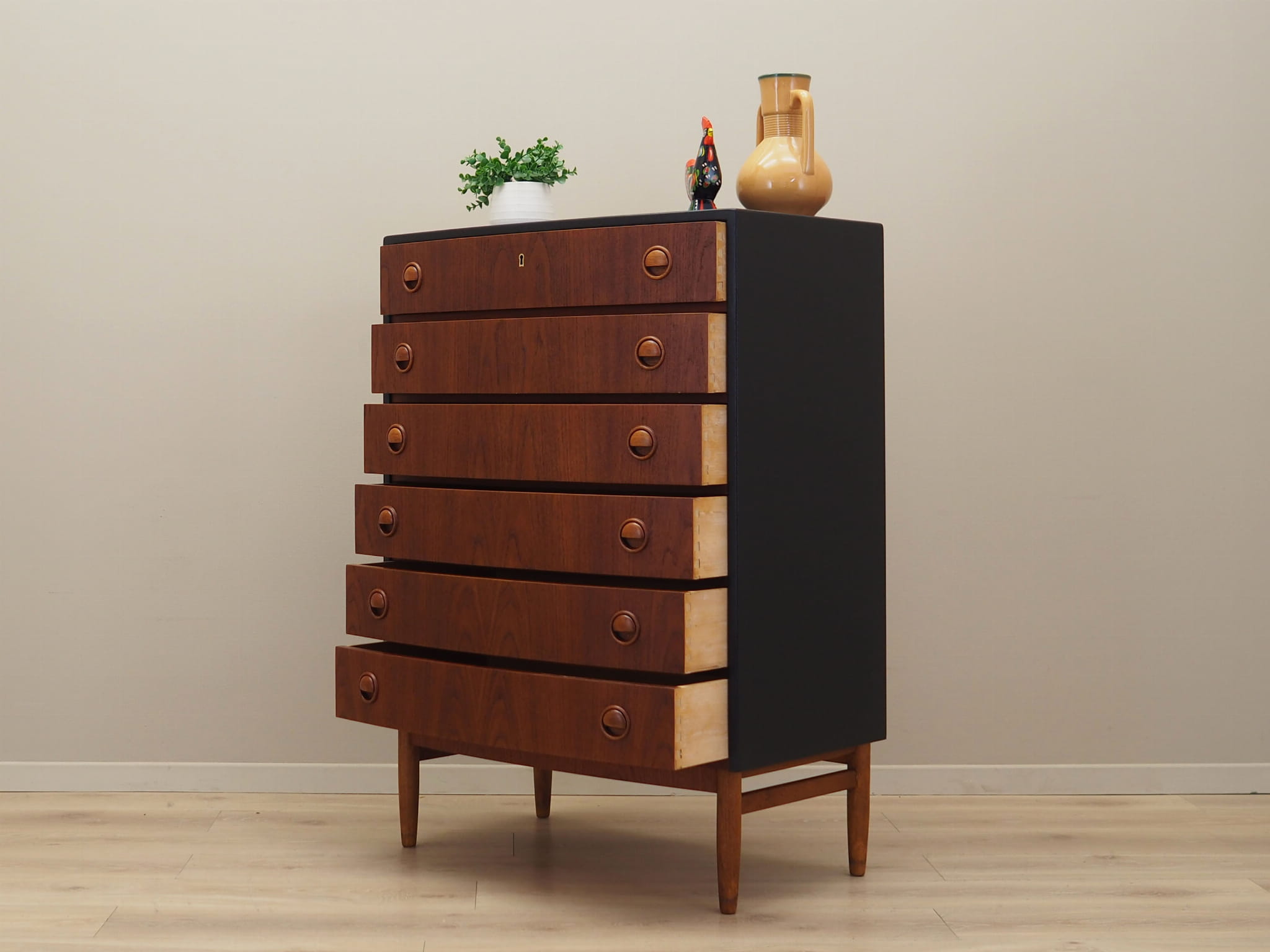 Vintage chest of drawers Teak wood Brown 1960s