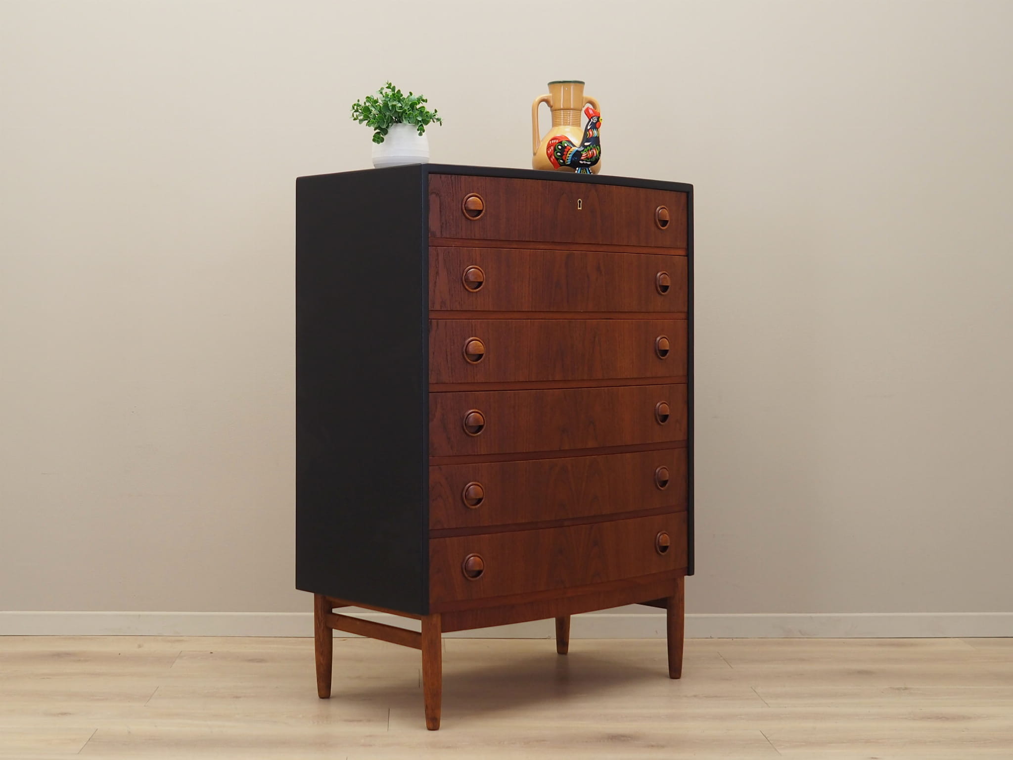 Vintage chest of drawers Teak wood Brown 1960s