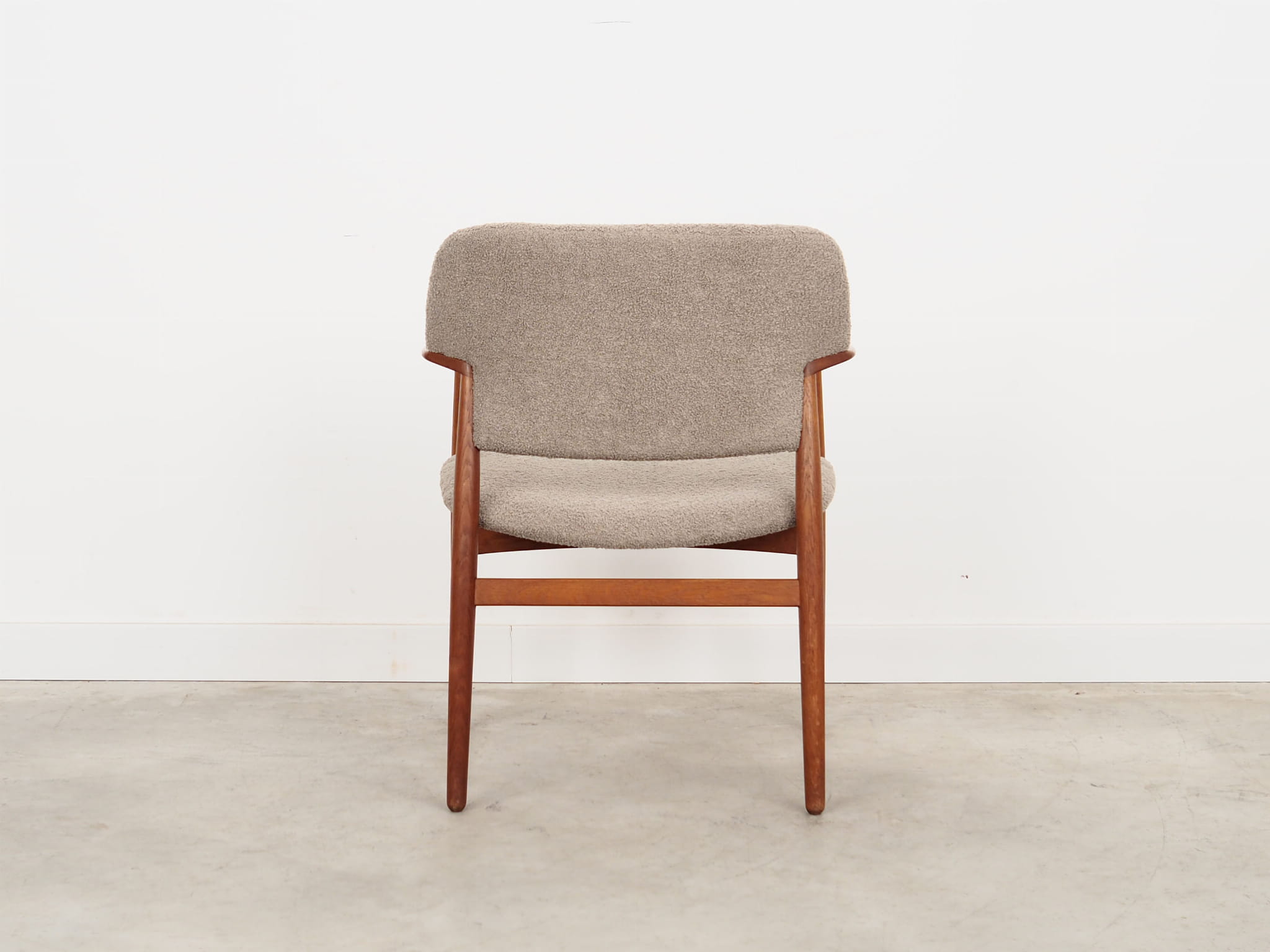 Vintage Chair Teak Wood Textile Grey 1960s