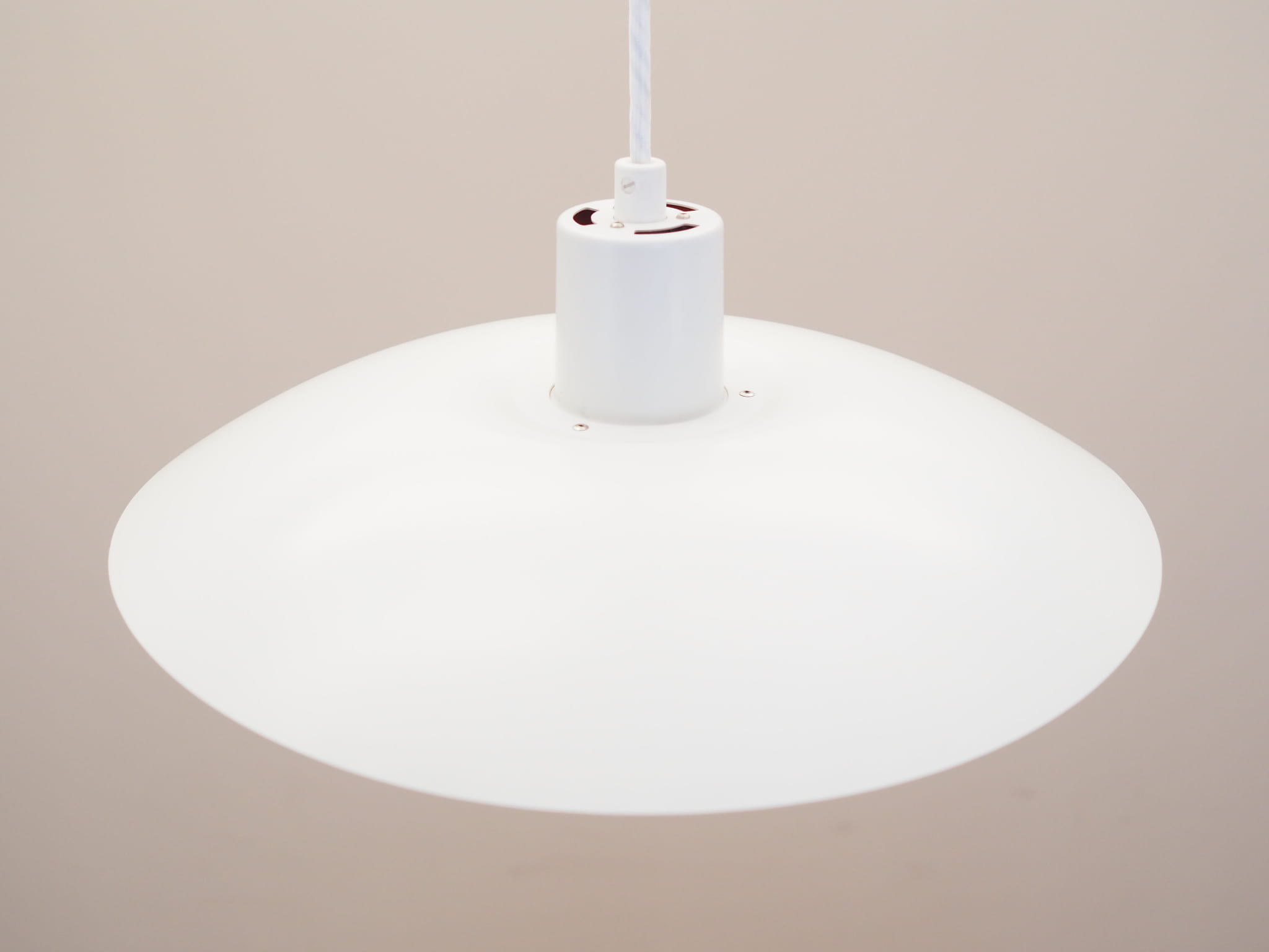 Vintage Pendant Lamp Metal White 1960s