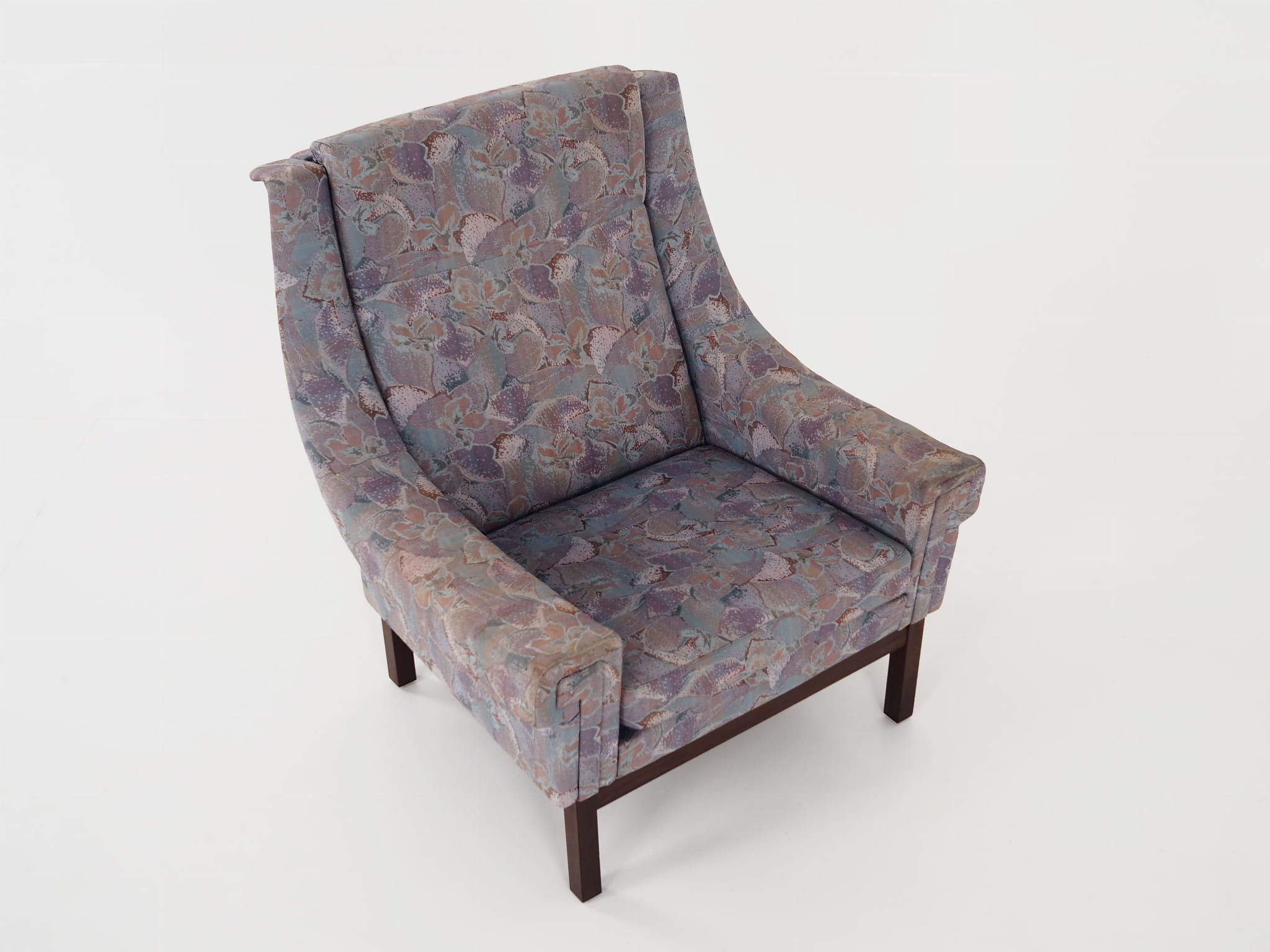 Vintage armchair beech wood textile violet 1960s