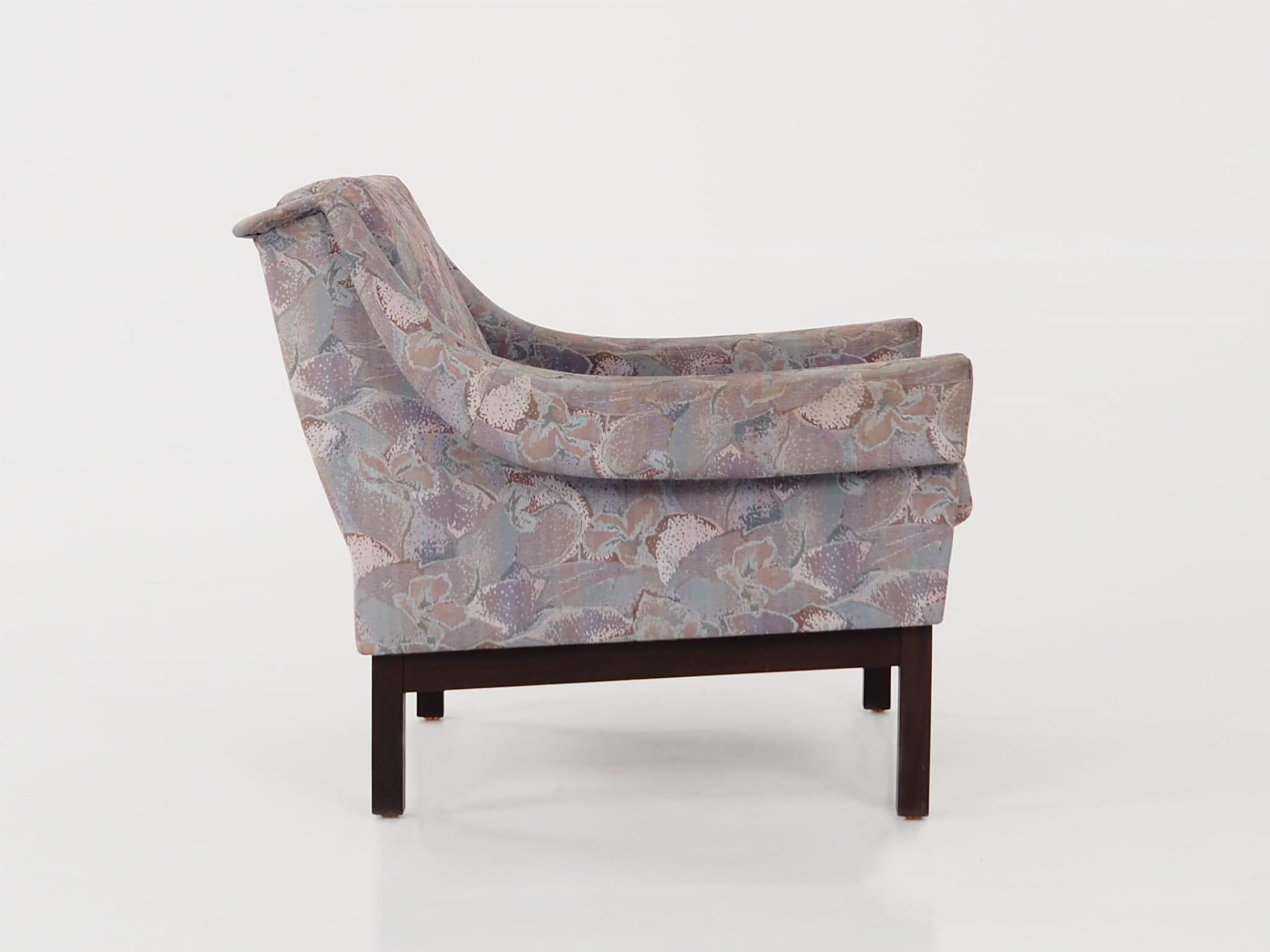 Vintage armchair beech wood textile violet 1960s