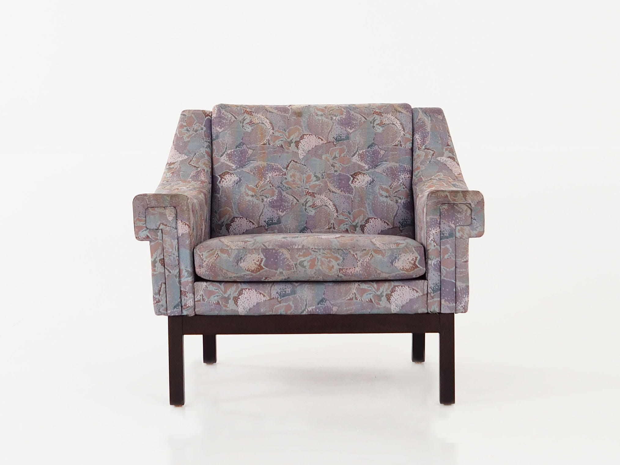 Vintage armchair beech wood textile violet 1960s