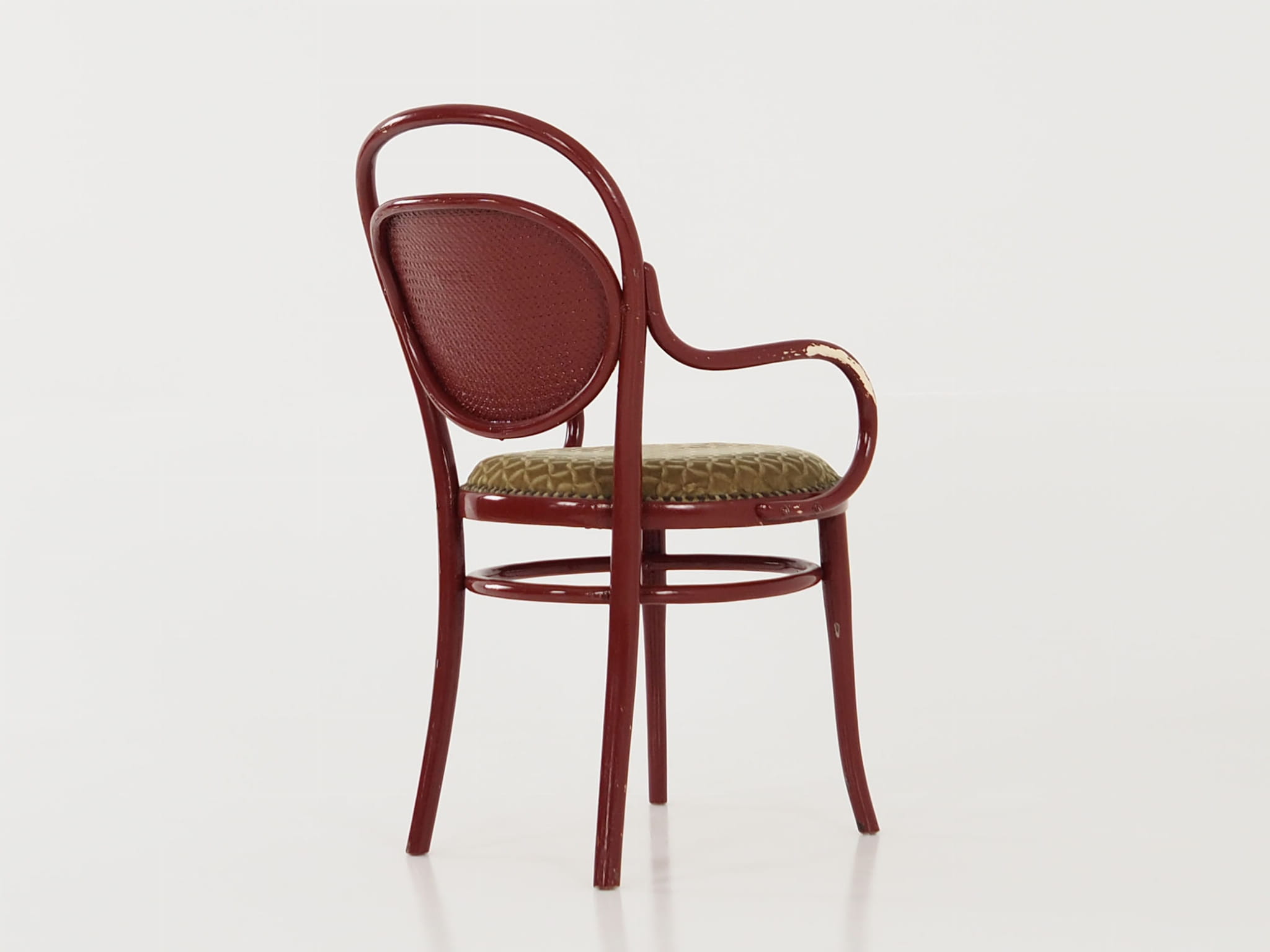 Vintage chair beech wood textile green