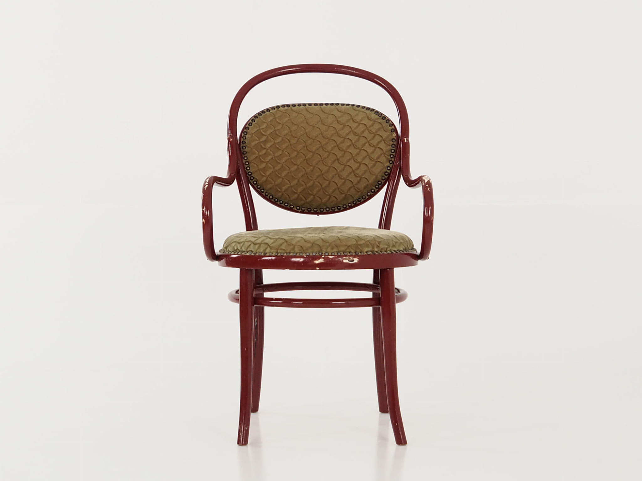 Vintage chair beech wood textile green