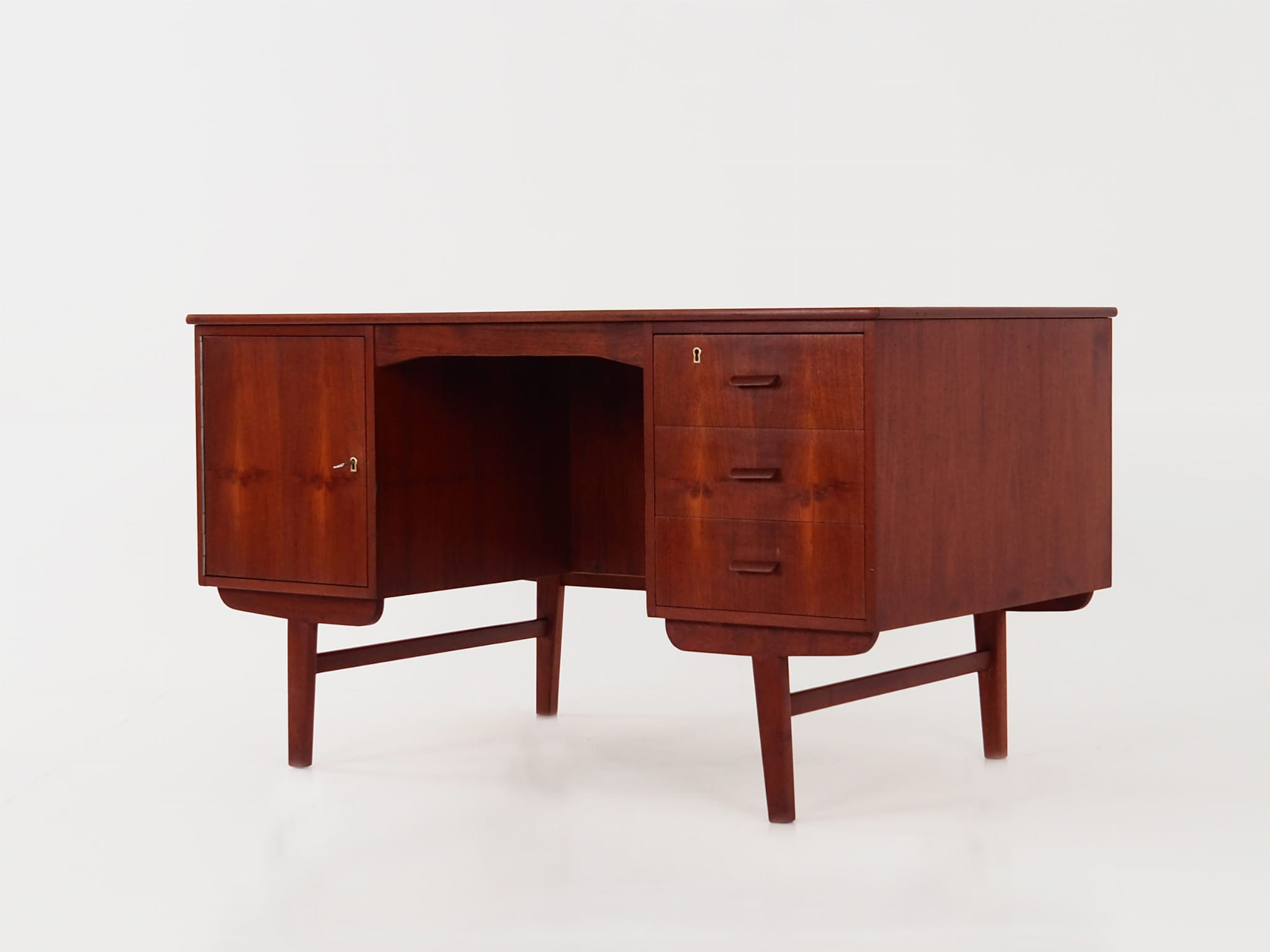 Vintage Desk Teak Wood Brown 1970s