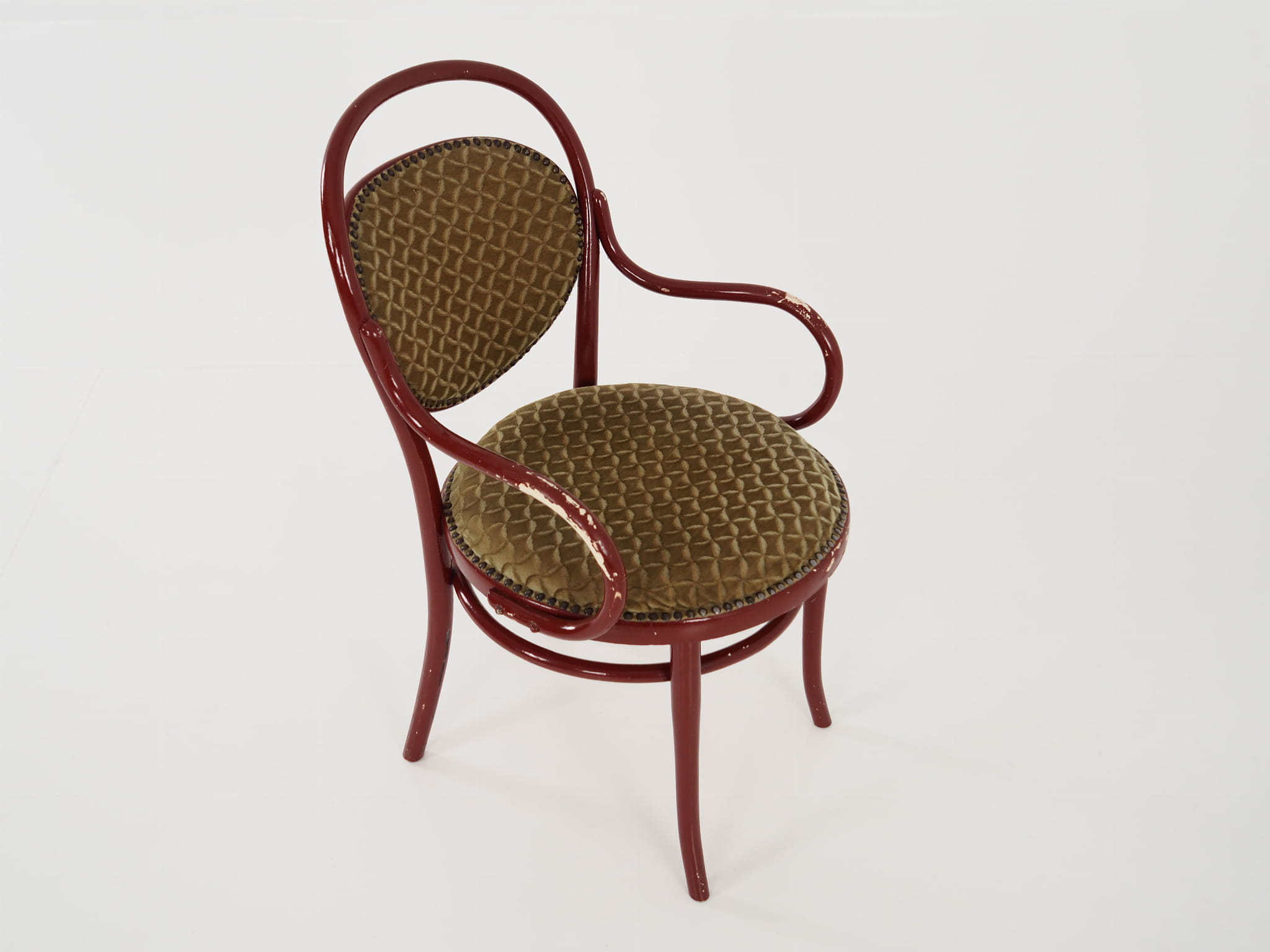 Vintage chair beech wood textile green