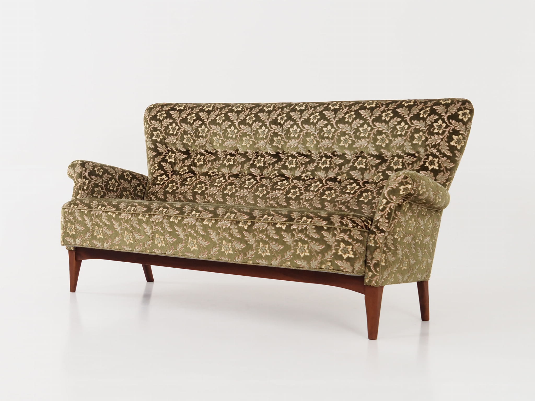 Vintage Sofa Beech wood Textile Green 1960s