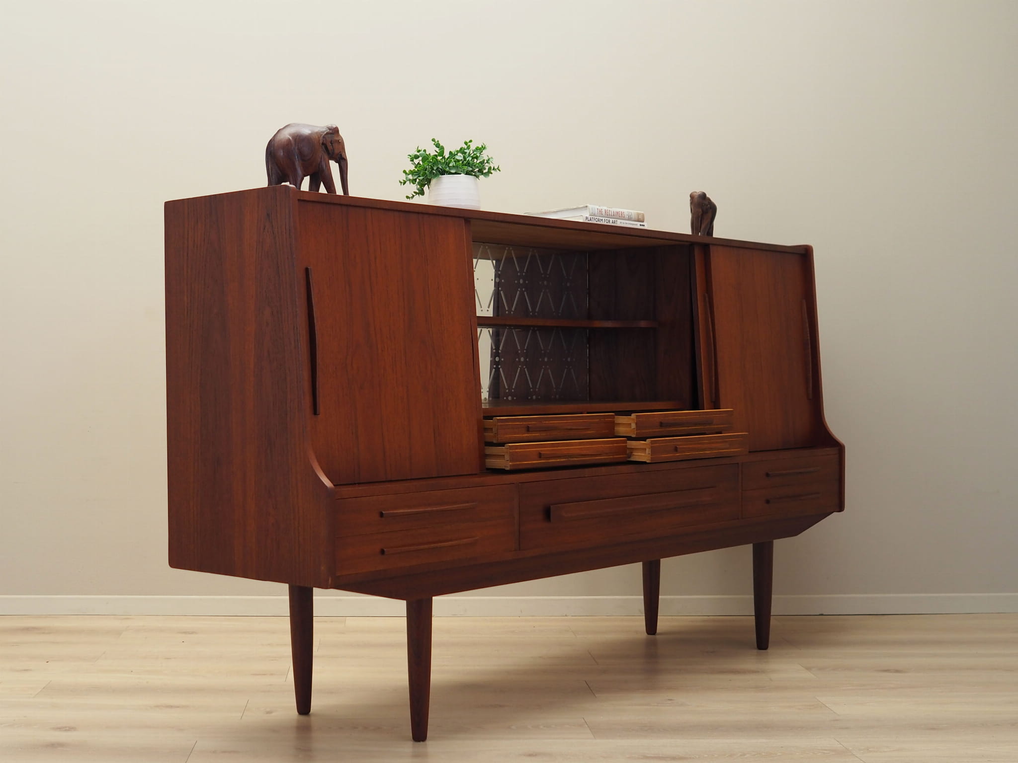 Vintage sideboard teak wood brown 1960s