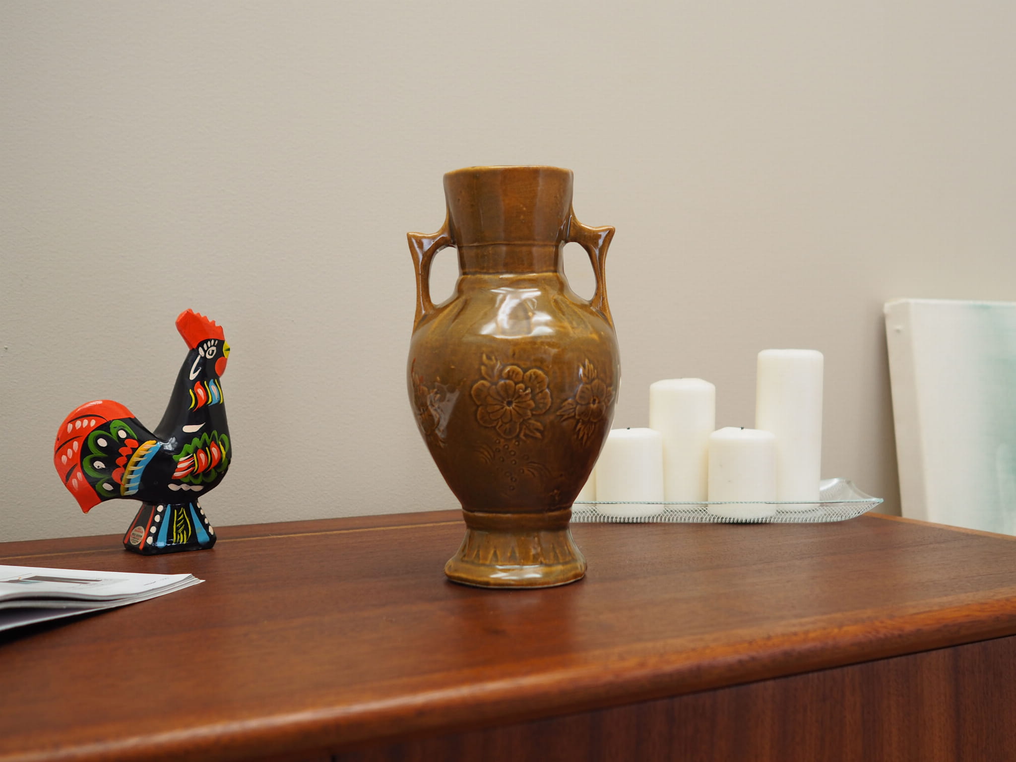Vintage Vase Ceramic Brown 1960s