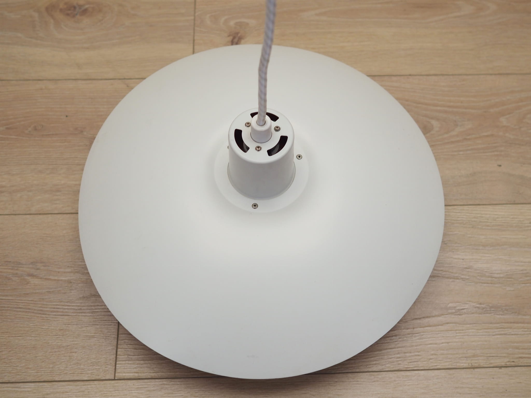Vintage Pendant Lamp Metal White 1960s
