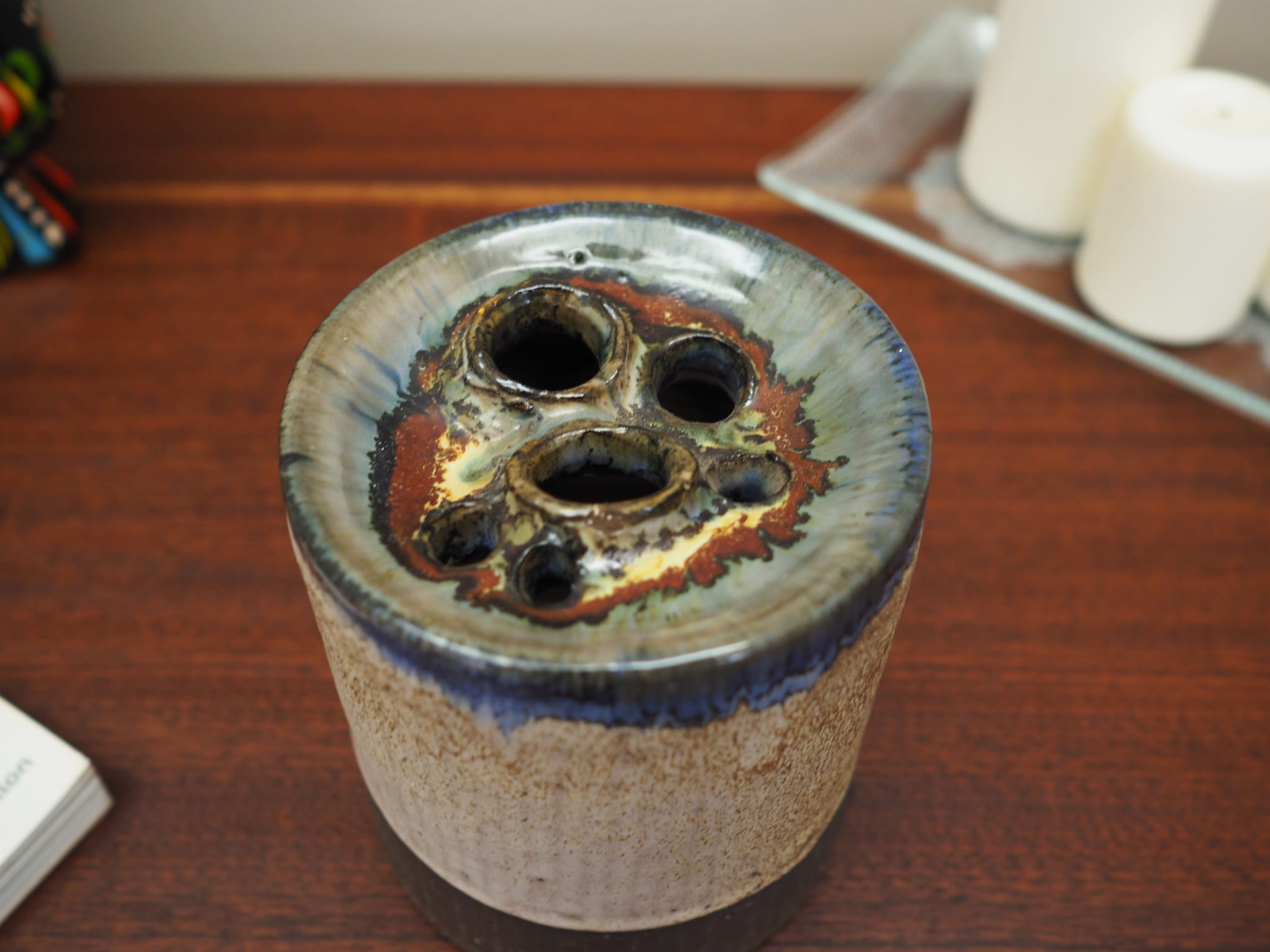 Vintage Vase Ceramic Multicolored 1960s