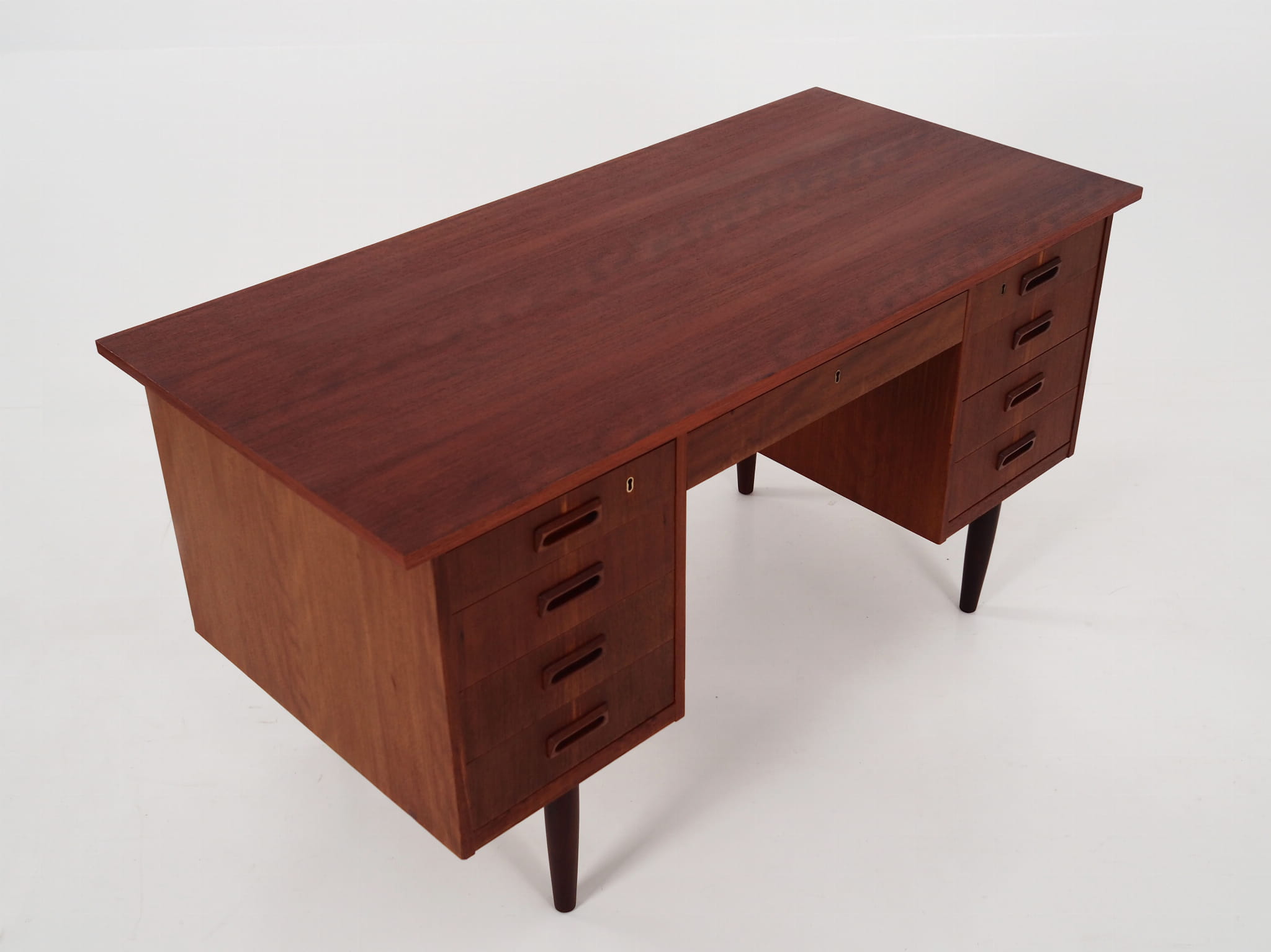 Vintage Schreibtisch Teakholz Braun 1970er Jahre