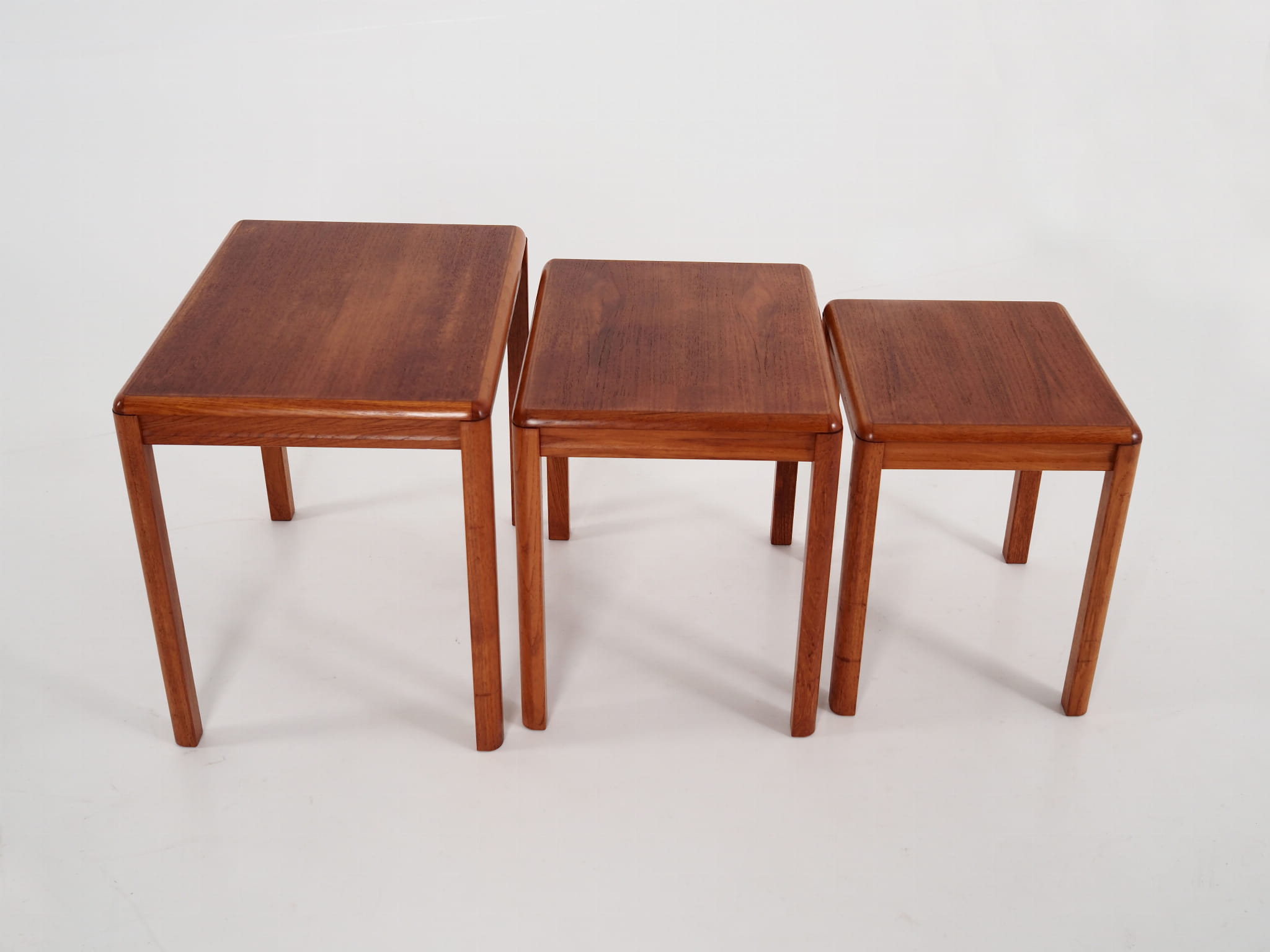3x Vintage Side Table Teak Brown 1970s