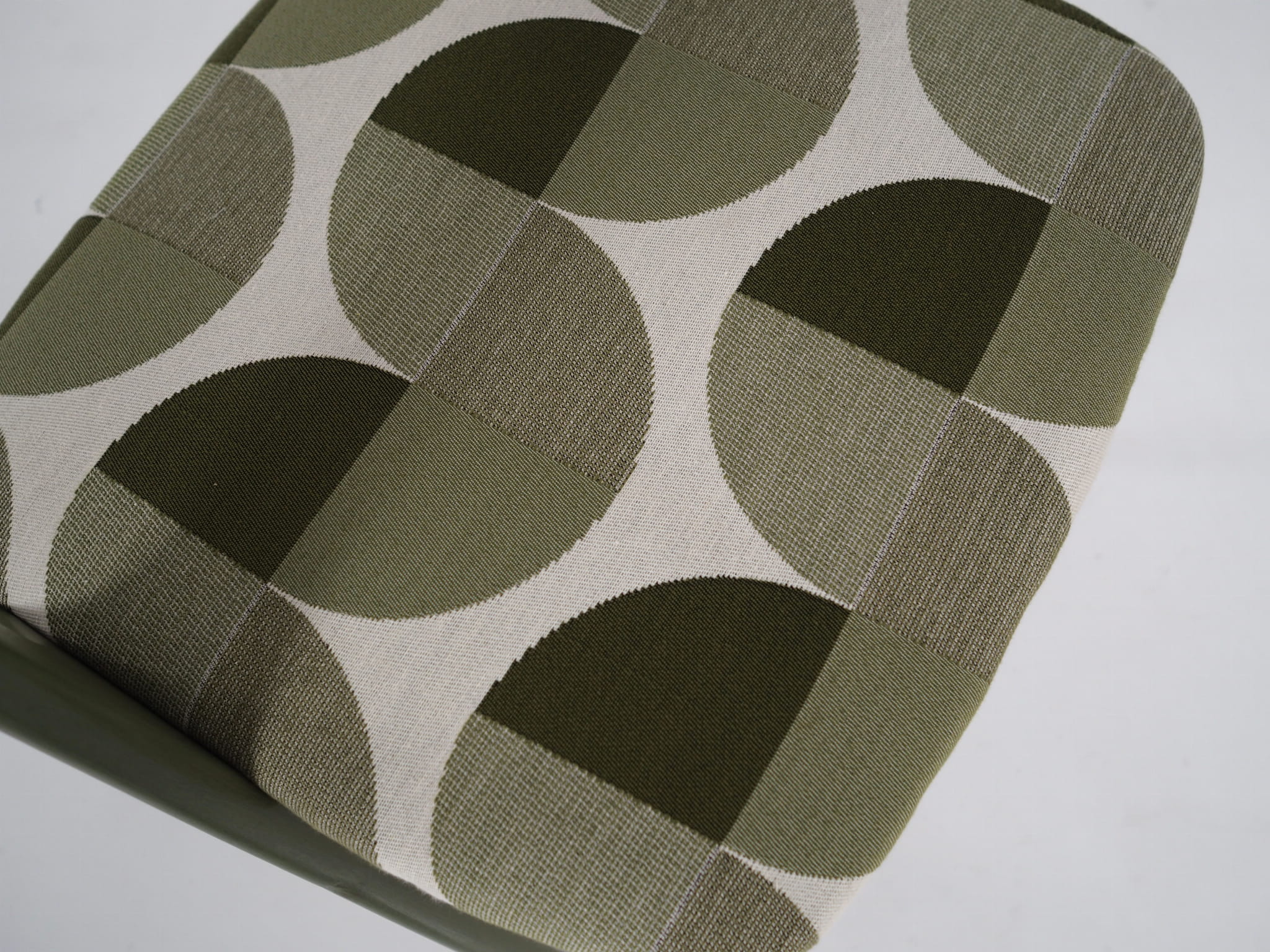 Vintage Chair Wood Fabric Green 1970s