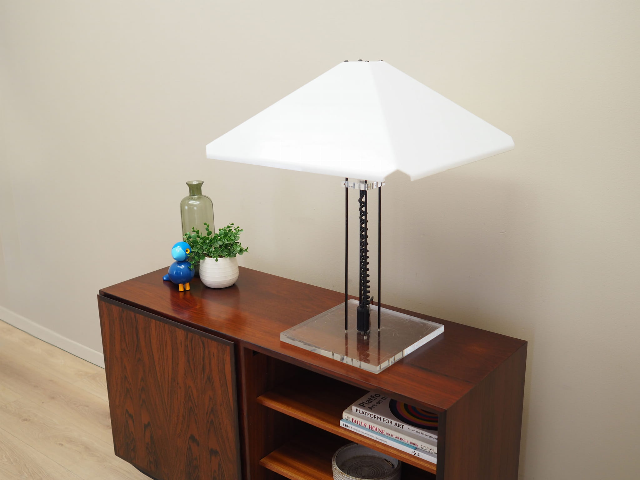 Table lamp Plastic Metal White 1970s