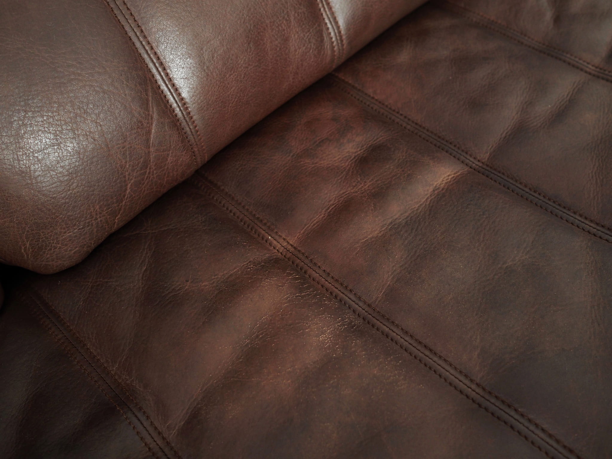 Sofa Leather Brown 1970s
