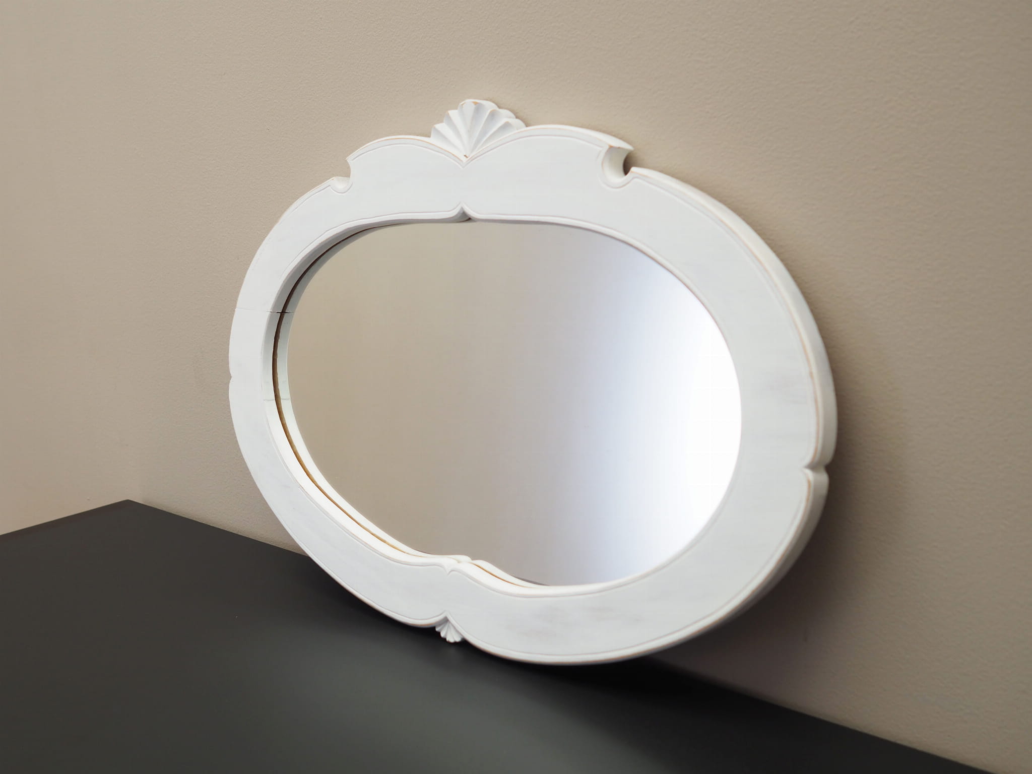 Vintage Mirror Pine White 1960s