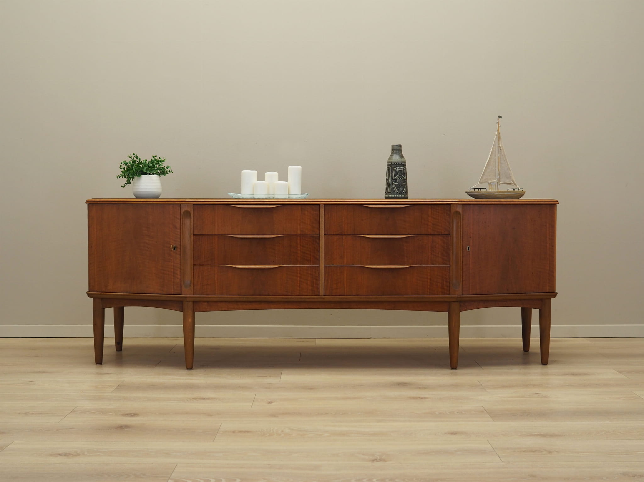 Vintage Sideboard Walnut Wood Brown 1960s