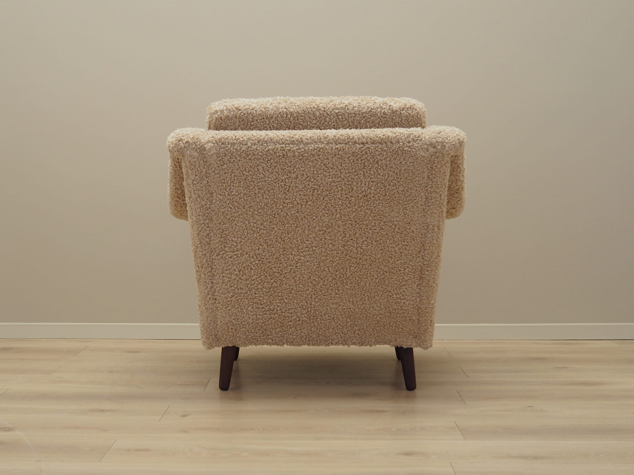 Vintage armchair textile wood beige 1970s